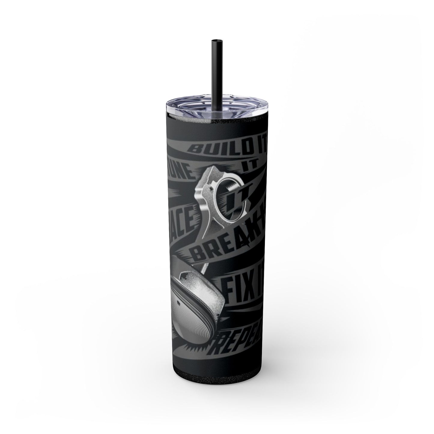 Mechanic- Skinny Tumbler with Straw, 20oz Printify