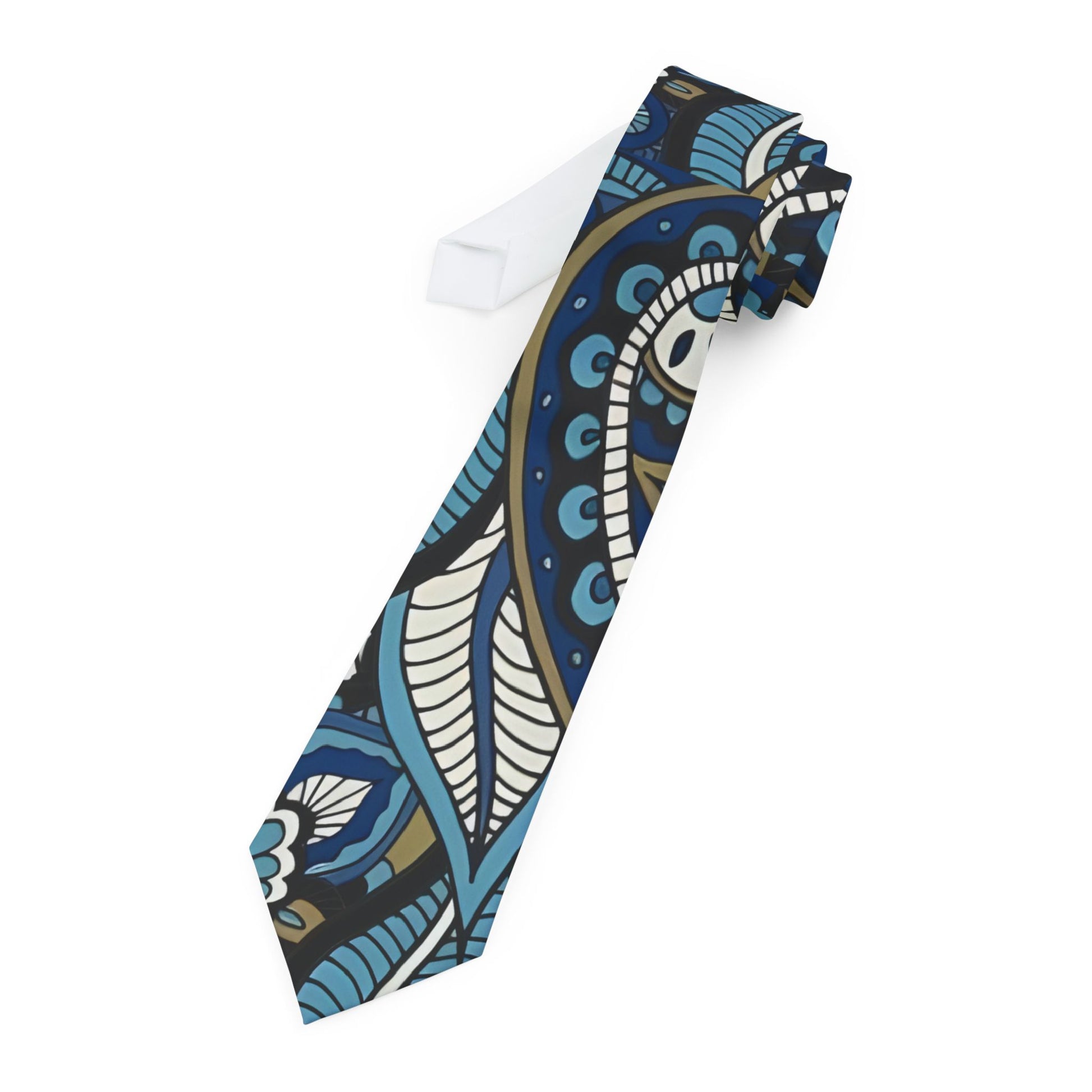 Blue Abstract Necktie - Rock n Royalty Designs