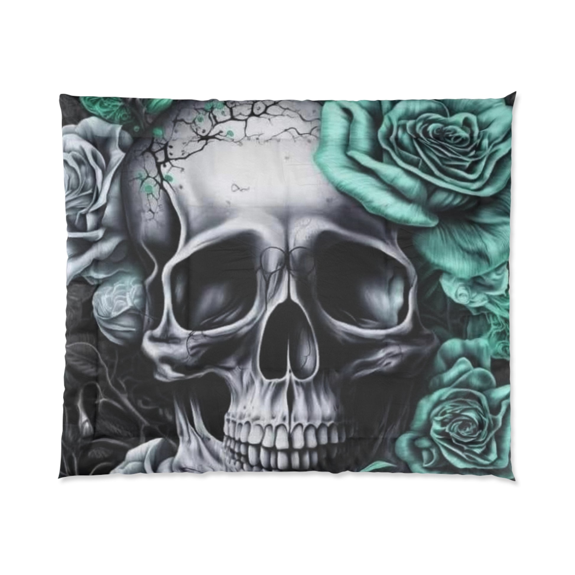 SKULLY Comforter (GREEN) - Rock n Royalty Designs