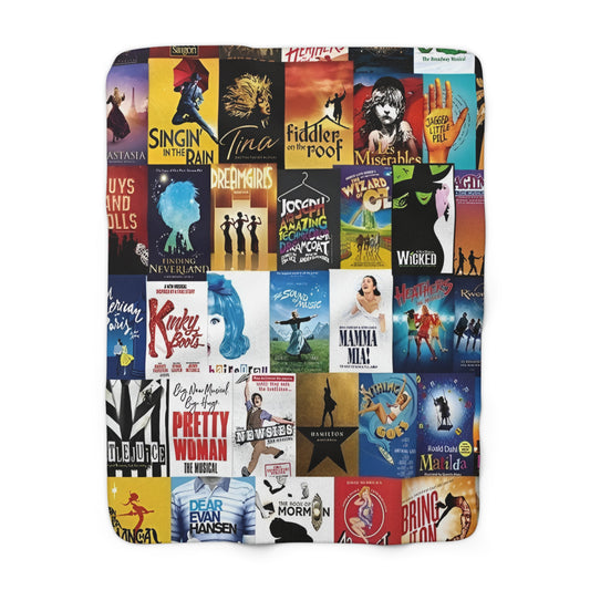 Famous Musical Theatre Sherpa Blanket Printify