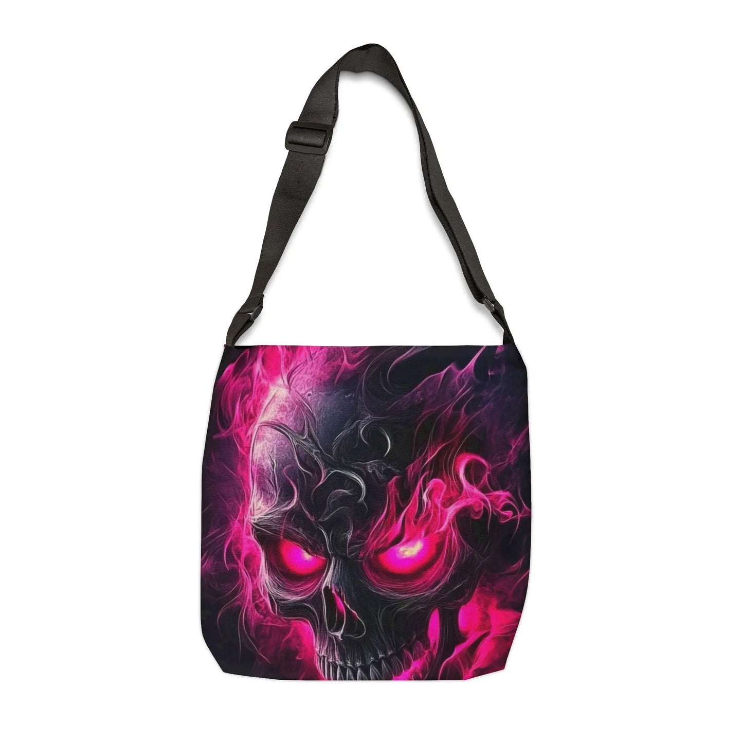 PINK SKULL FIERY DESIGN Adjustable Tote Bag (AOP) - Rock n Royalty Designs