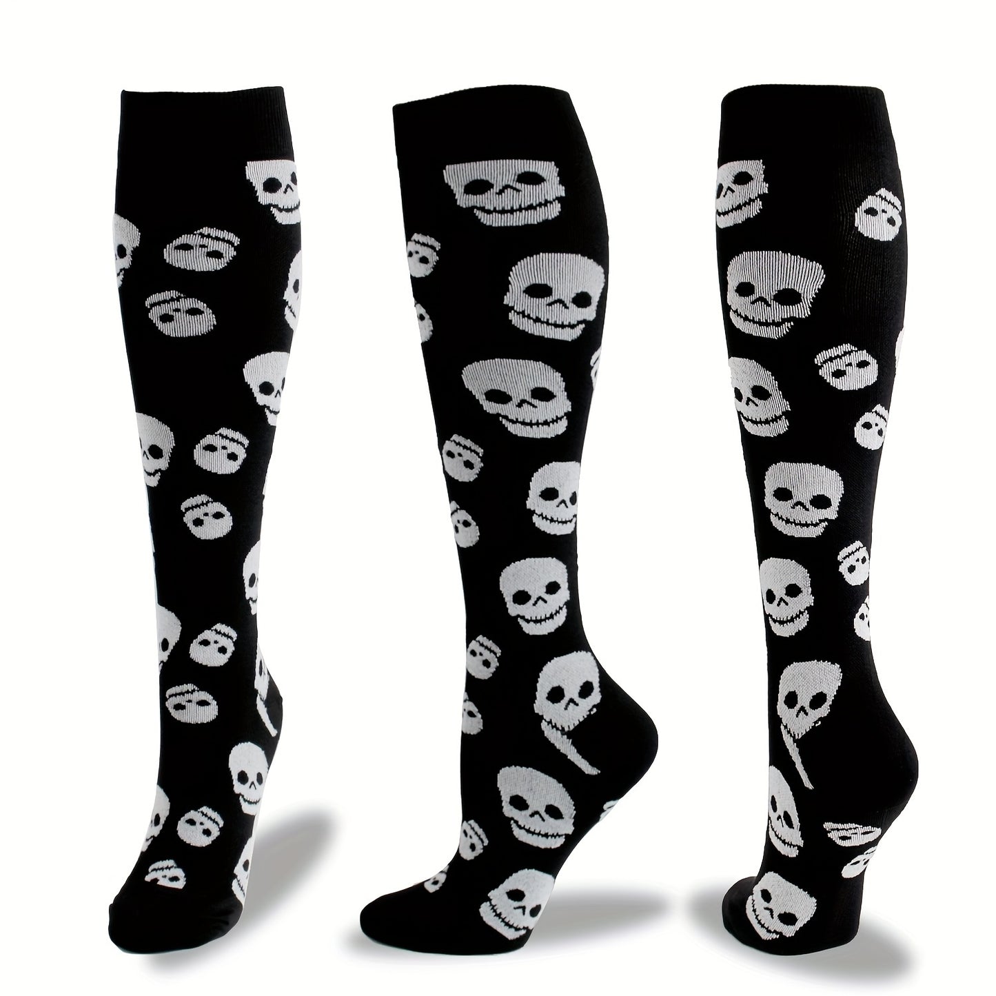 4 Pairs Skull Compression Socks for Women & Men - Rock n Royalty Designs