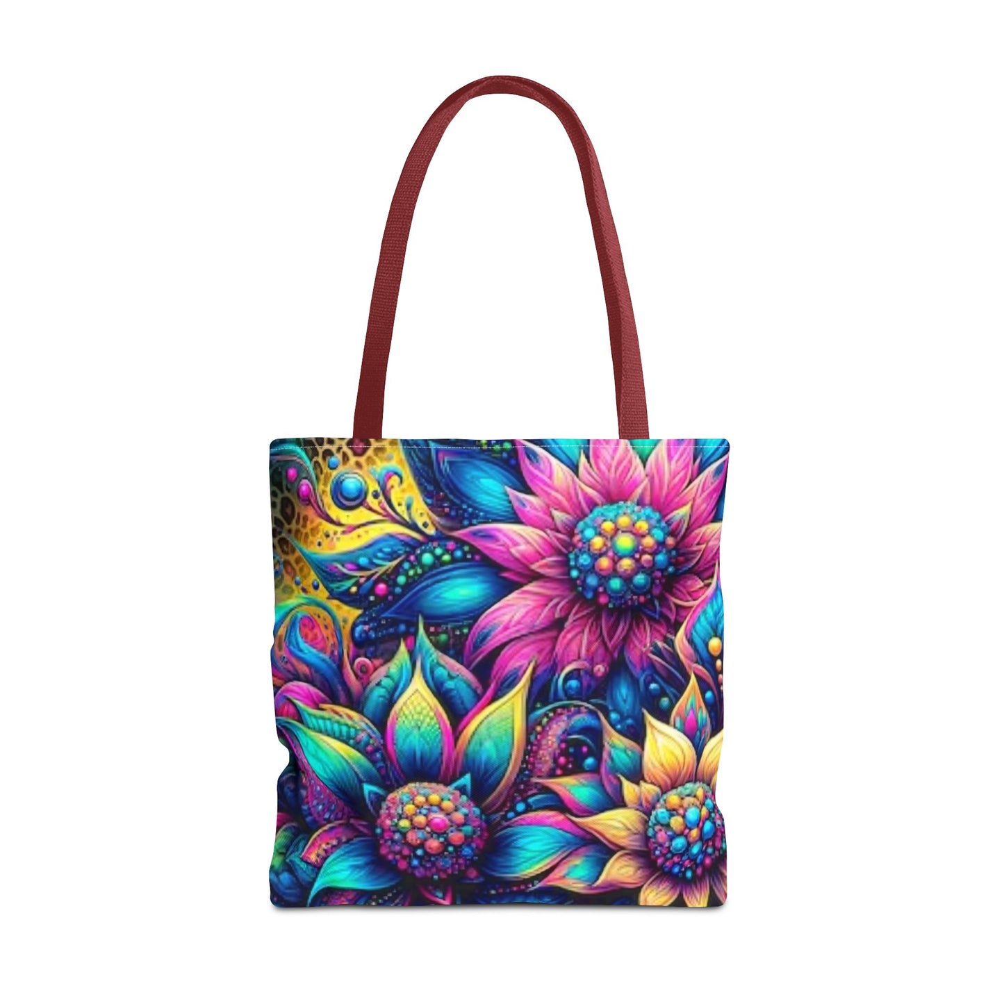 THREE BRIGHT FLOWER DESIGNS - Tote Bag (AOP) - Rock n Royalty Designs