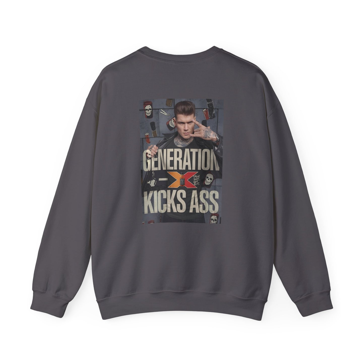 "Generation X Kicks Ass Sweatshirt | Retro 80s Nostalgia Heavy Blend™ Crewneck Sweatshirt Printify