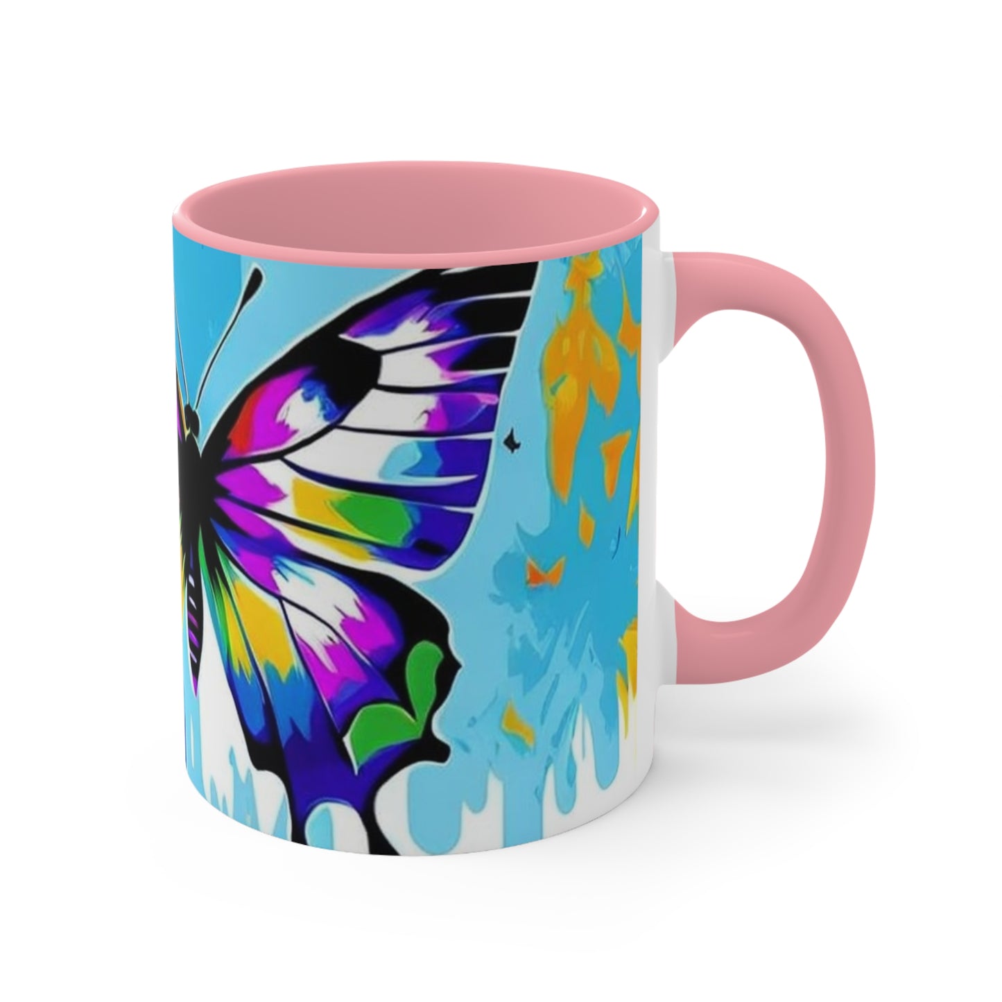 Abstact Butterfly 🦋 - Two-Tone Blk , Wht - Accent Mugs (11oz) - Rock n Royalty Designs