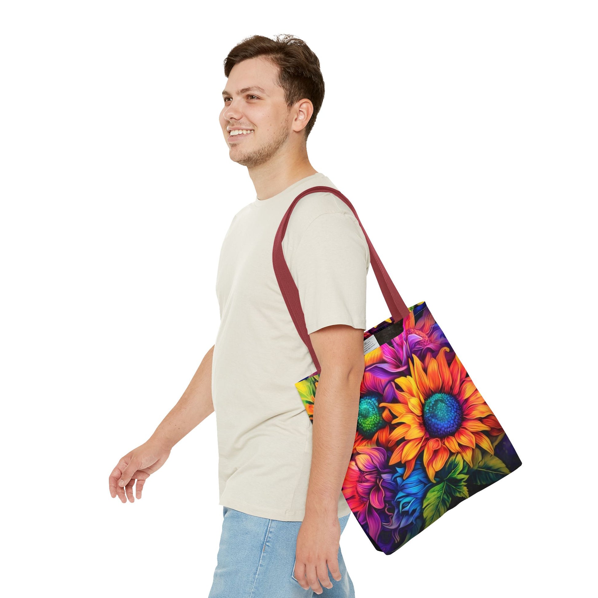 THREE BRIGHT FLOWER DESIGNS - Tote Bag (AOP) - Rock n Royalty Designs