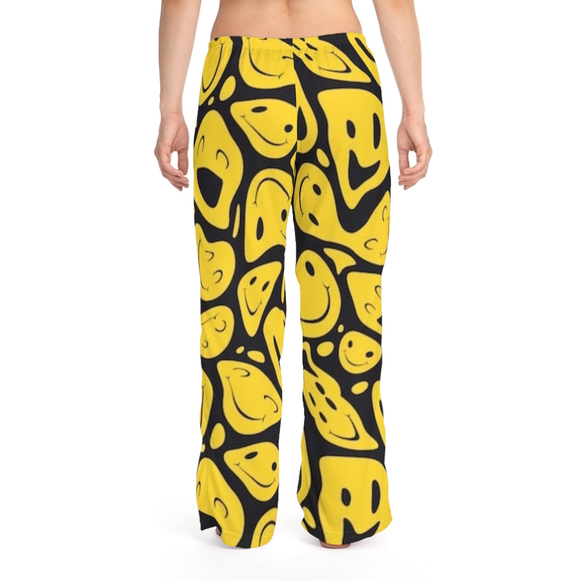 YELLOW SMILEY FACE - Women's Pajama Pants (AOP) - Rock n Royalty Designs