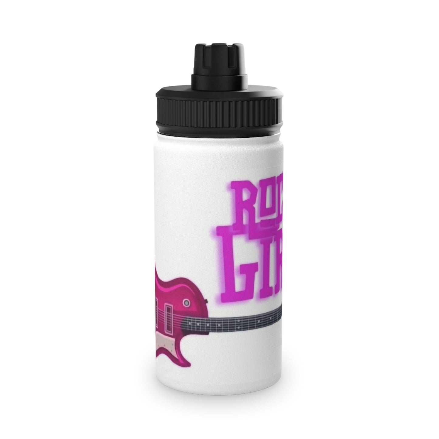 ROCK GIRL Stainless Steel Water Bottle, Sports Lid - Rock n Royalty Designs