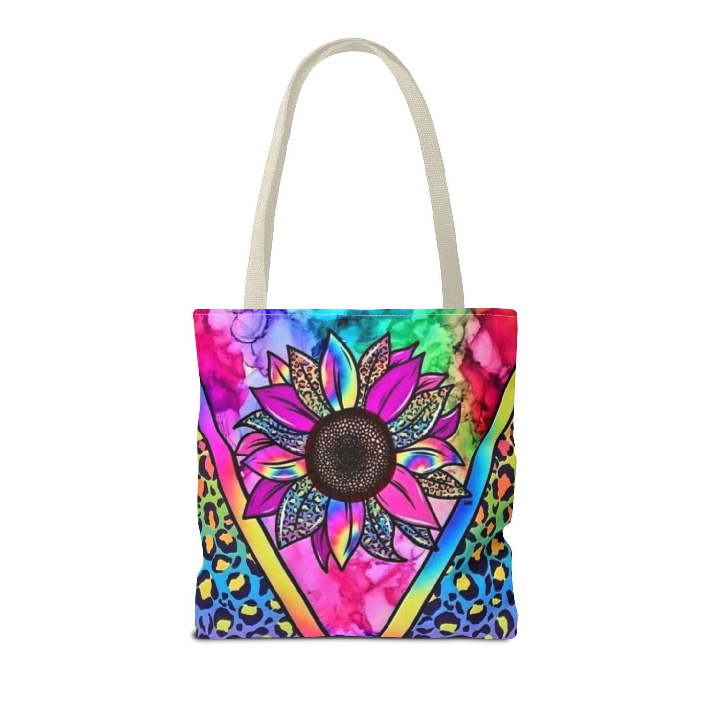 Rainbow Animal, Pink Flower, Rainbow Stripes 3 Designs 3 sizes - Tote Bag (AOP) - Rock n Royalty Designs