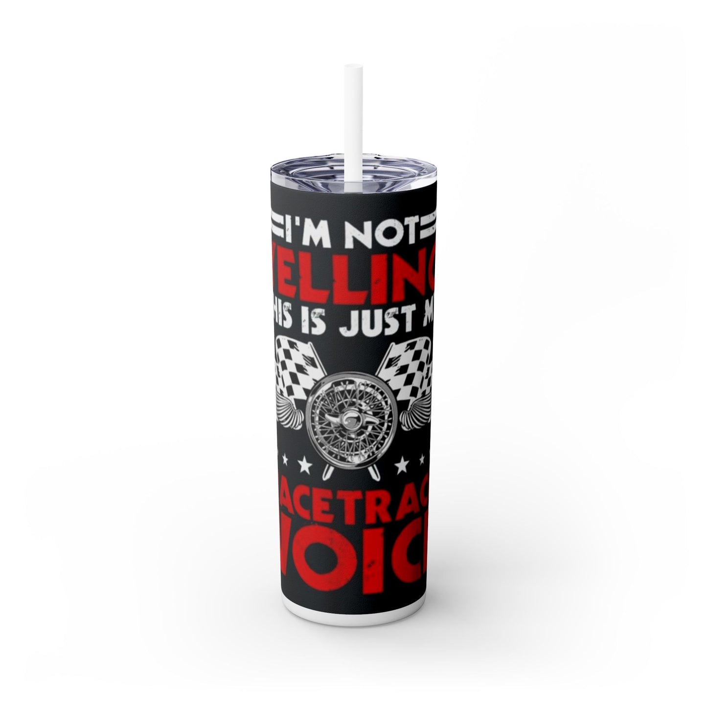 RACING -Skinny Tumbler with Straw, 20oz Printify