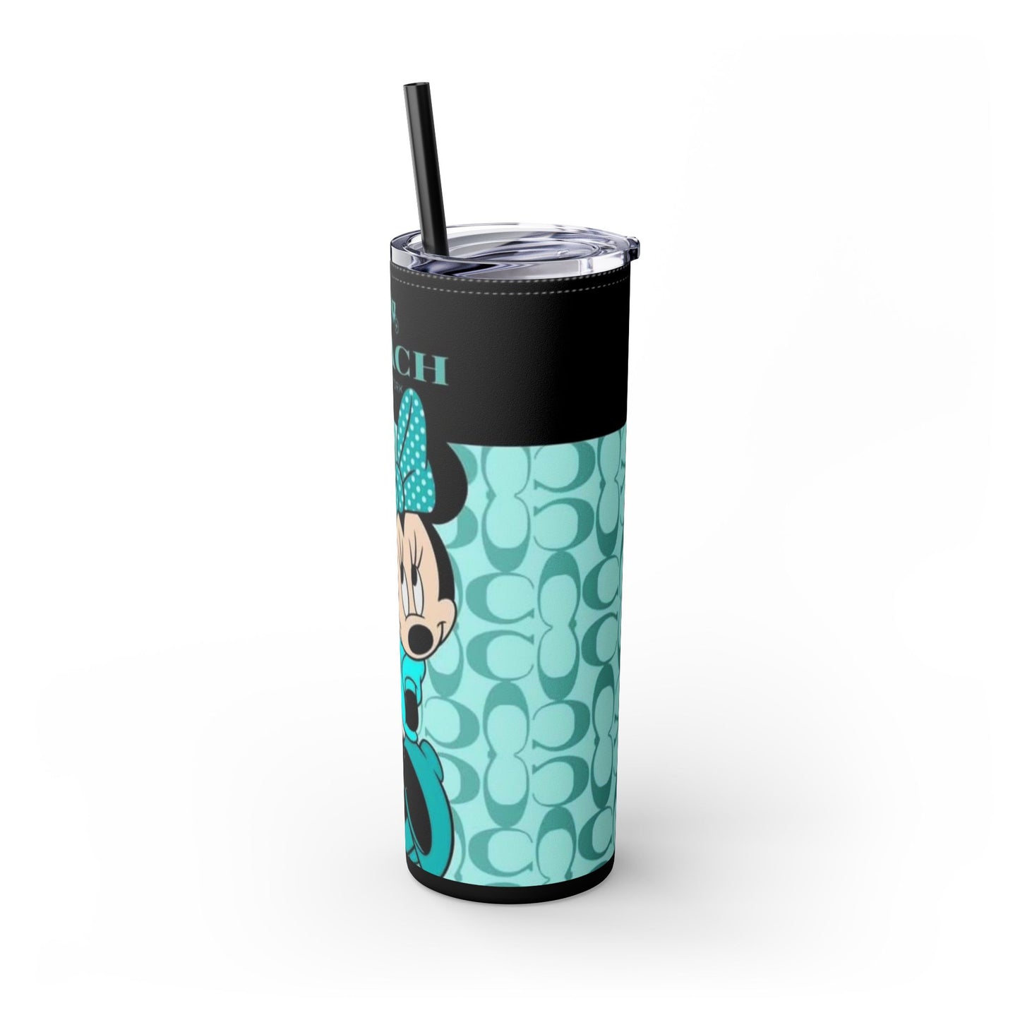 Minnie Coach Skinny Tumbler with Straw, 20oz Printify