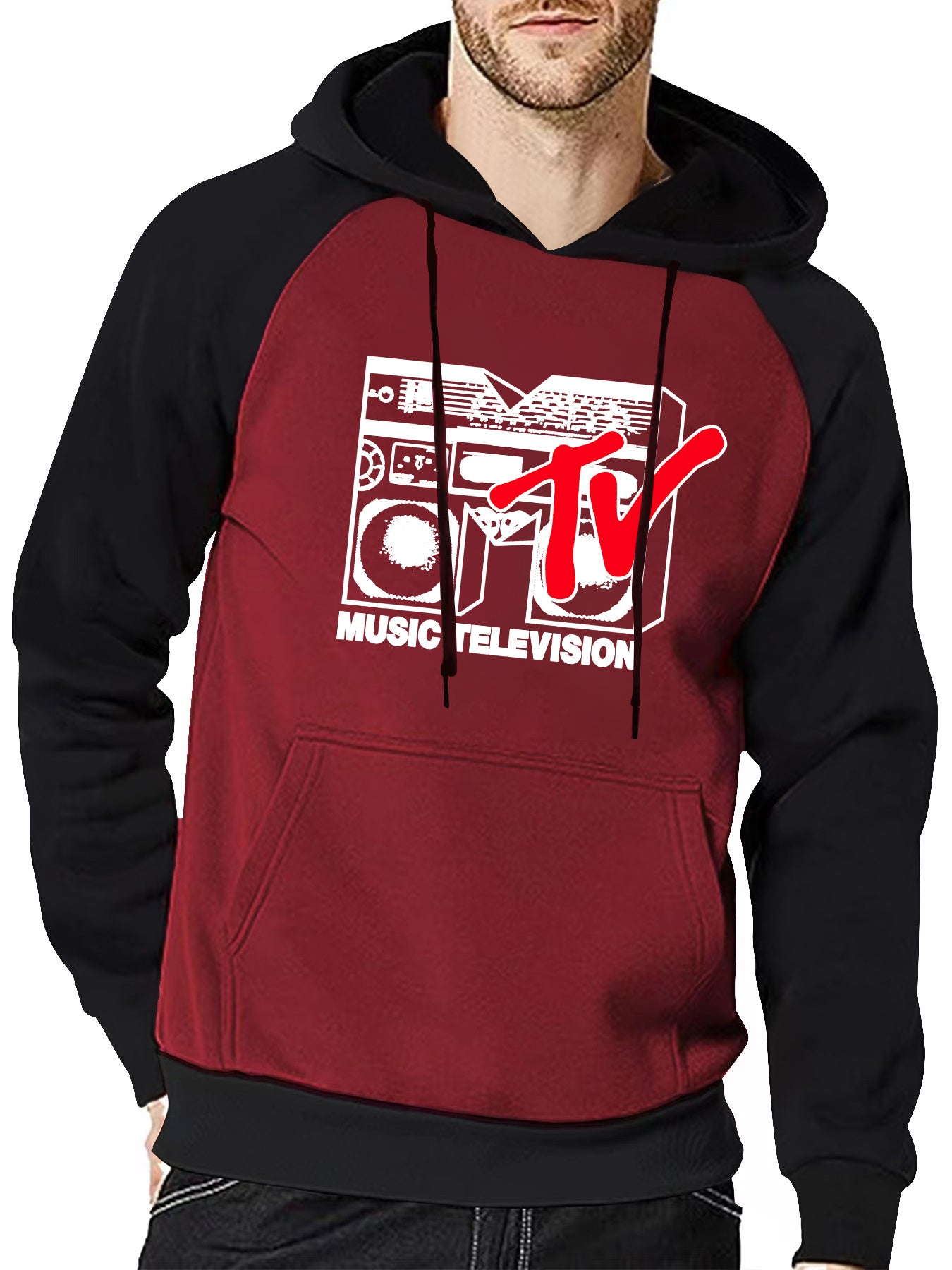 Cool Music-Telivision - MTV 2-Tone- Print Hoodie - Rock n Royalty Designs