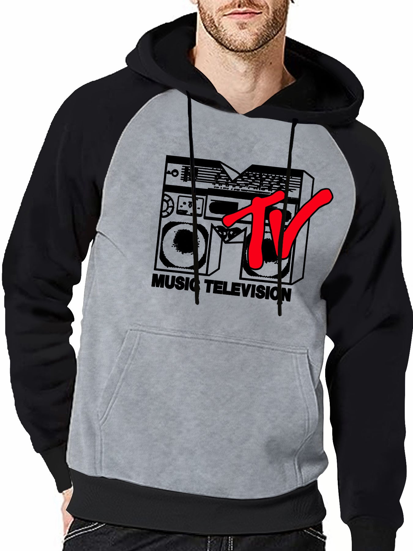 Cool Music-Telivision - MTV 2-Tone- Print Hoodie - Rock n Royalty Designs