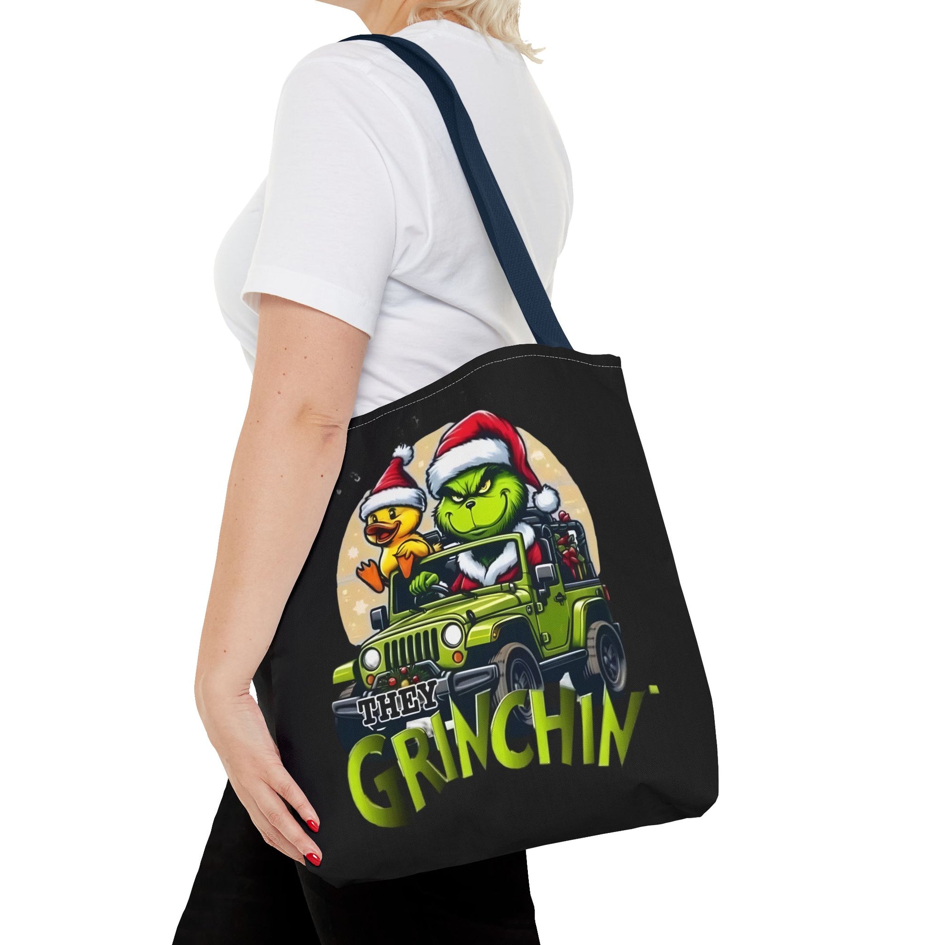 Funny Grinch Tote Bag - They see me Rollin, they Hàtin Printify