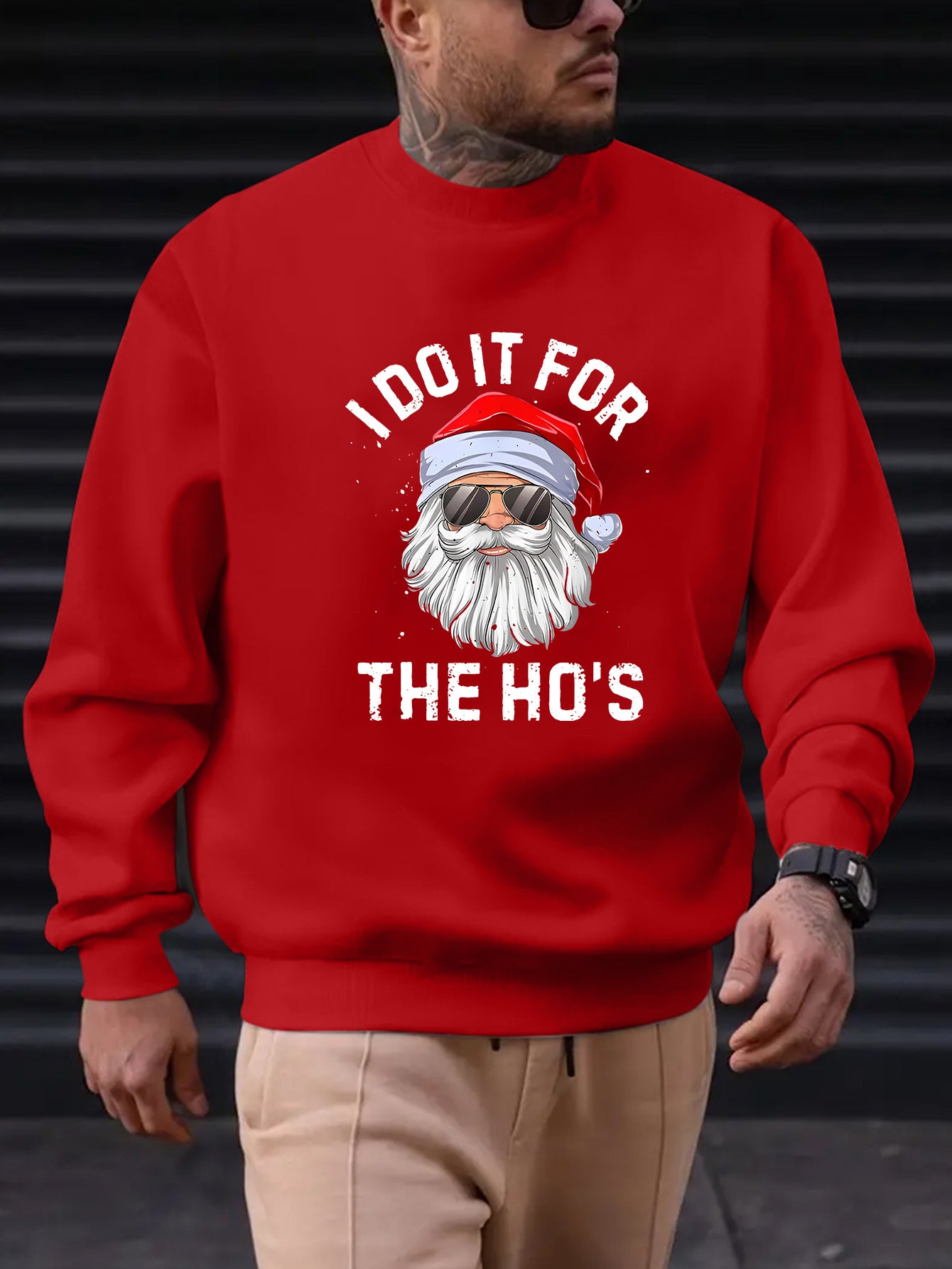 Funny - I do it for the Ho's- Santa Claus Graphic Sweatshirt for Men - Rock n Royalty Designs