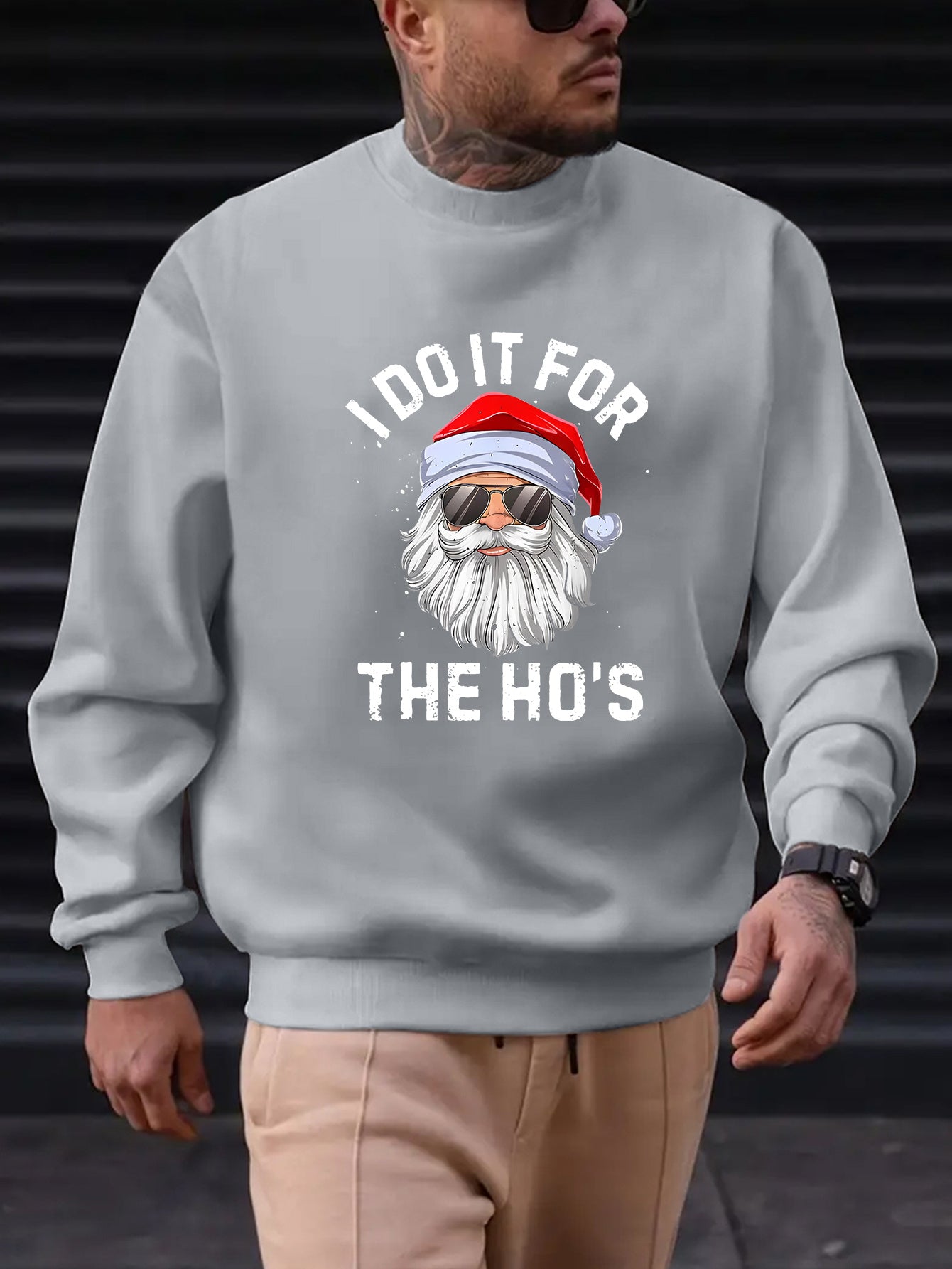 Funny - I do it for the Ho's- Santa Claus Graphic Sweatshirt for Men - Rock n Royalty Designs