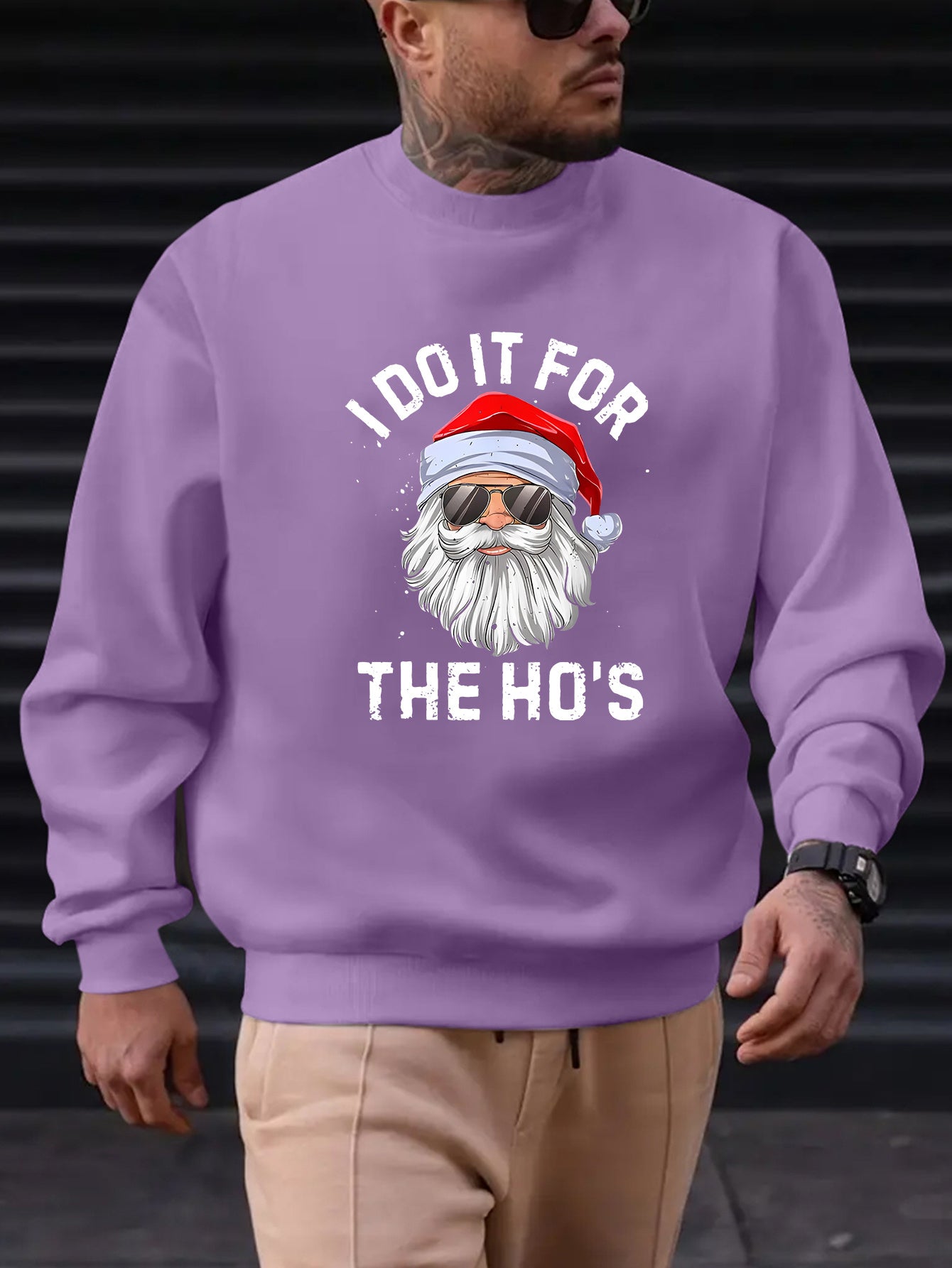 Funny - I do it for the Ho's- Santa Claus Graphic Sweatshirt for Men - Rock n Royalty Designs