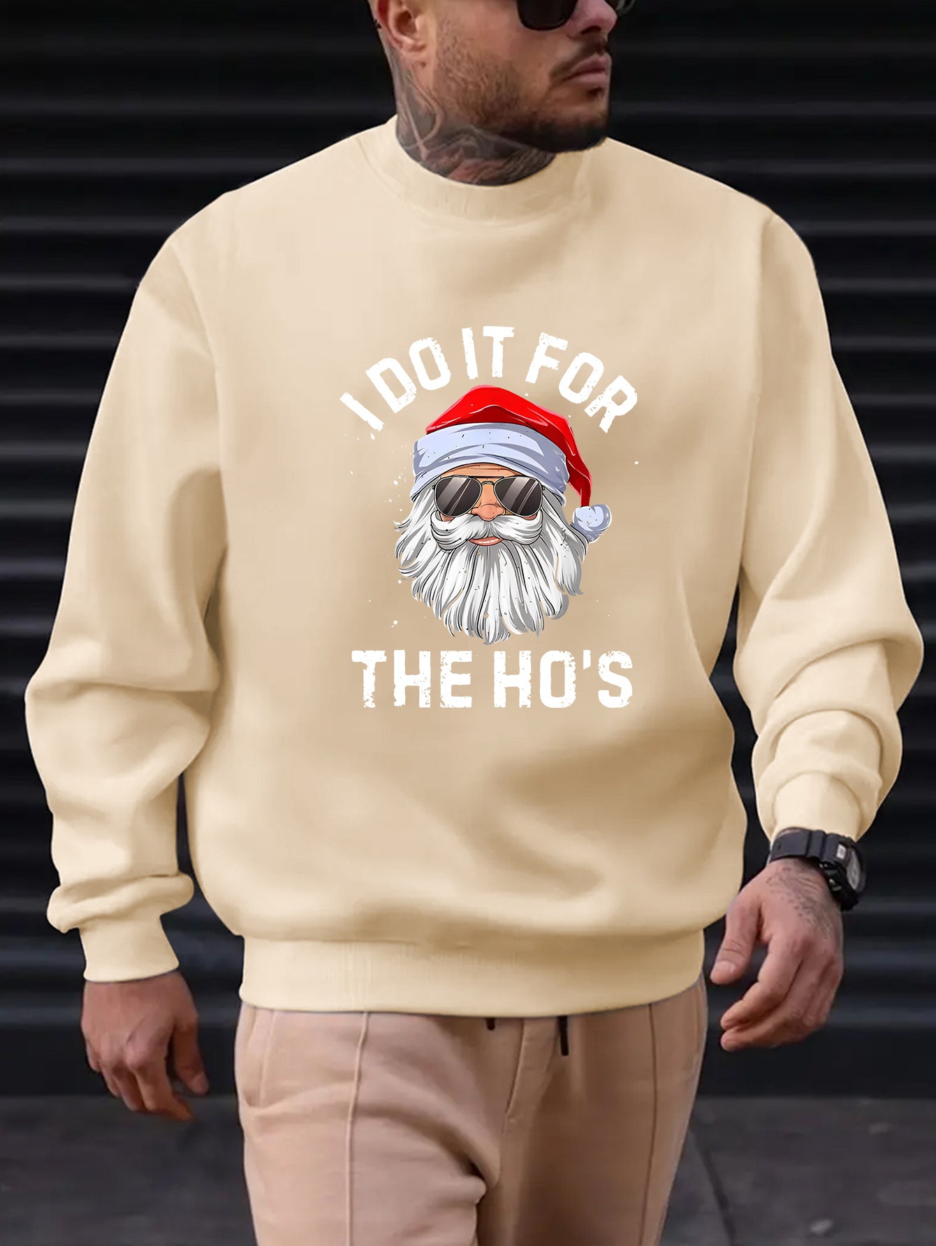 Funny - I do it for the Ho's- Santa Claus Graphic Sweatshirt for Men - Rock n Royalty Designs