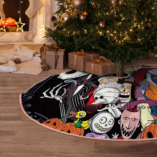 The Jack Skellington Christmas Tree Skirt - UME Authorized, Perfect for Halloween & Holiday Decorations, Durable Polyester - Rock n Royalty Designs