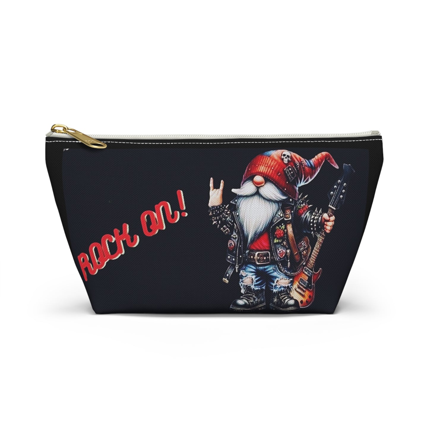 Rock Gnome Makeup Bag | Metal Christmas Toiletry Travel Pouch" Printify