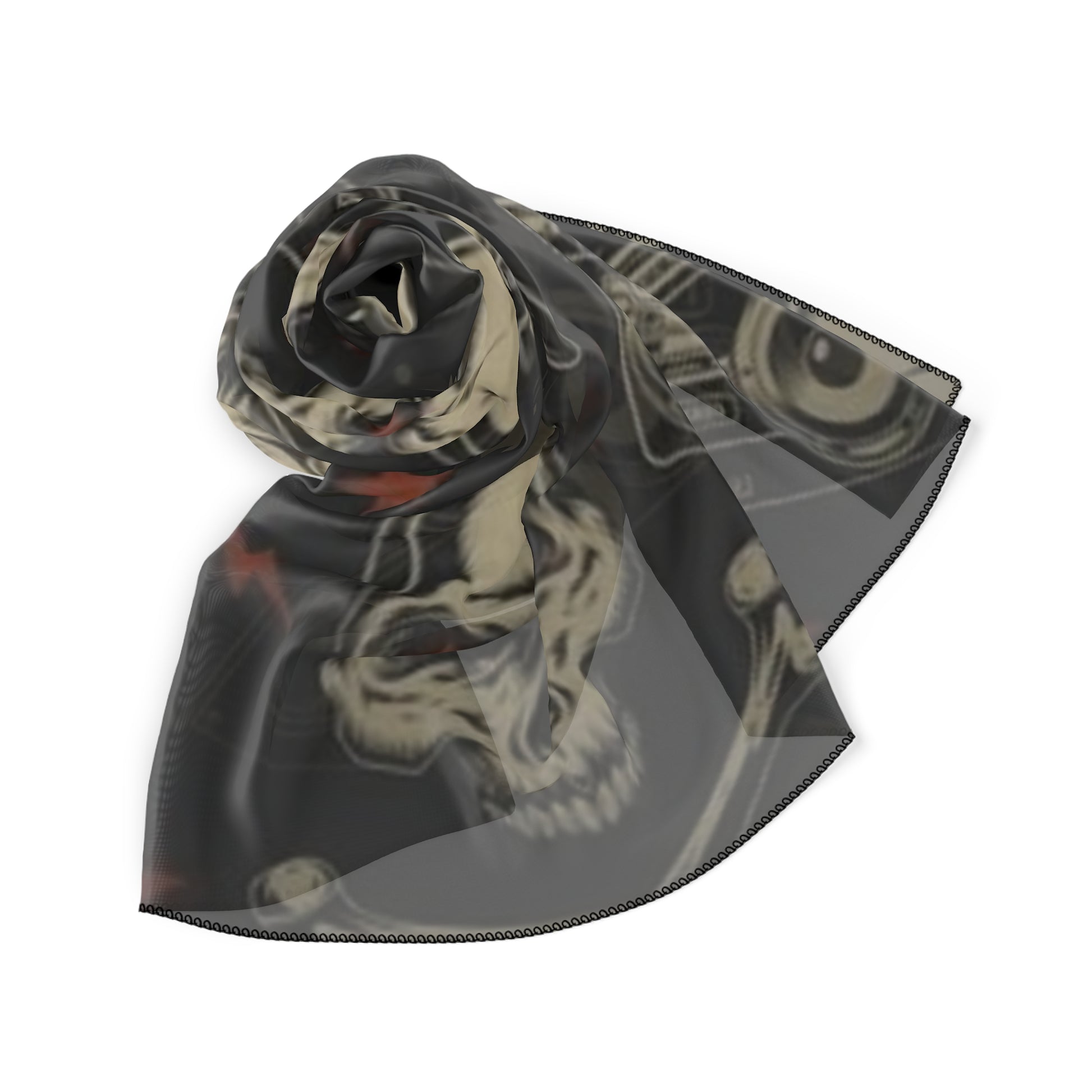 Black Rockin' Skull - Poly Scarf - Rock n Royalty Designs