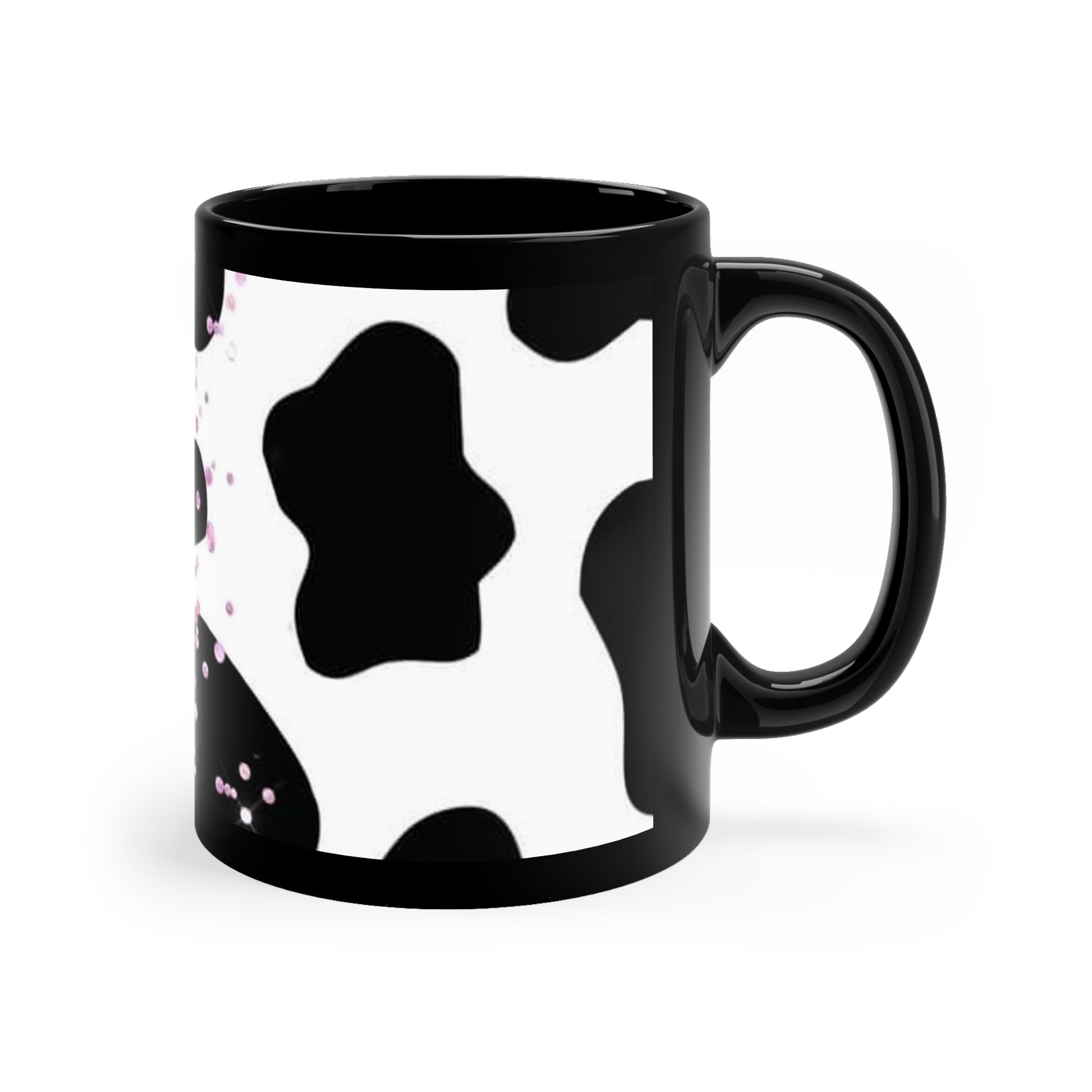 Pink Animal Print Black Coffee Mug, 11oz Printify