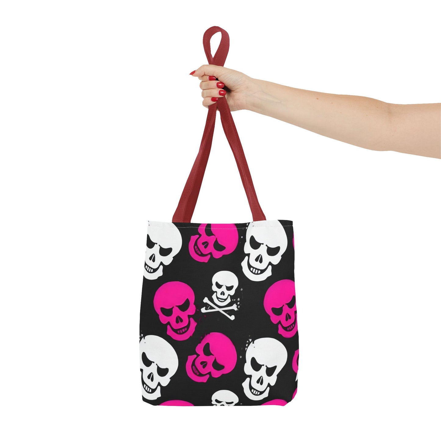 BLK WHT PINK SKULL - Tote Bag (AOP) - Rock n Royalty Designs