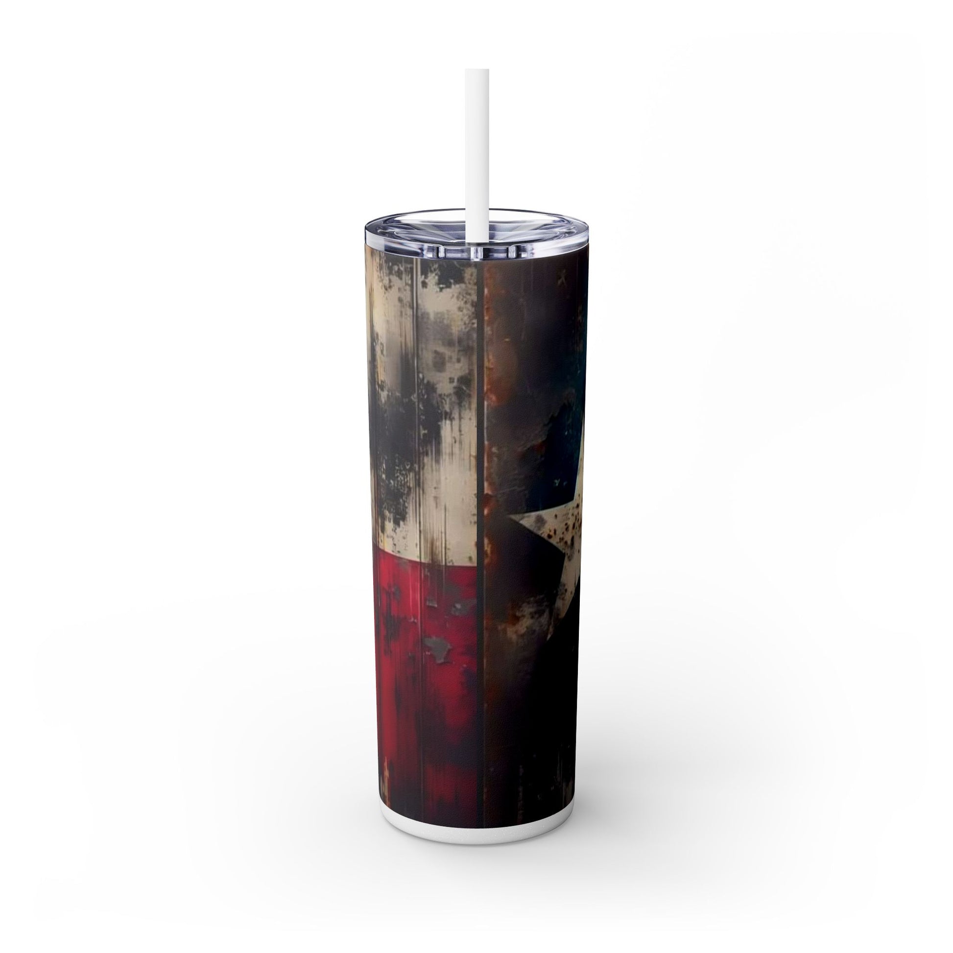 Rust Flag -Skinny Tumbler with Straw, 20oz Printify