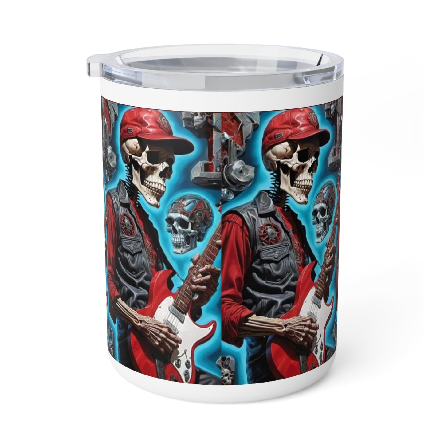 SKULL GUITAR - Insulated Coffee Mug, 10oz - Rock n Royalty Designs