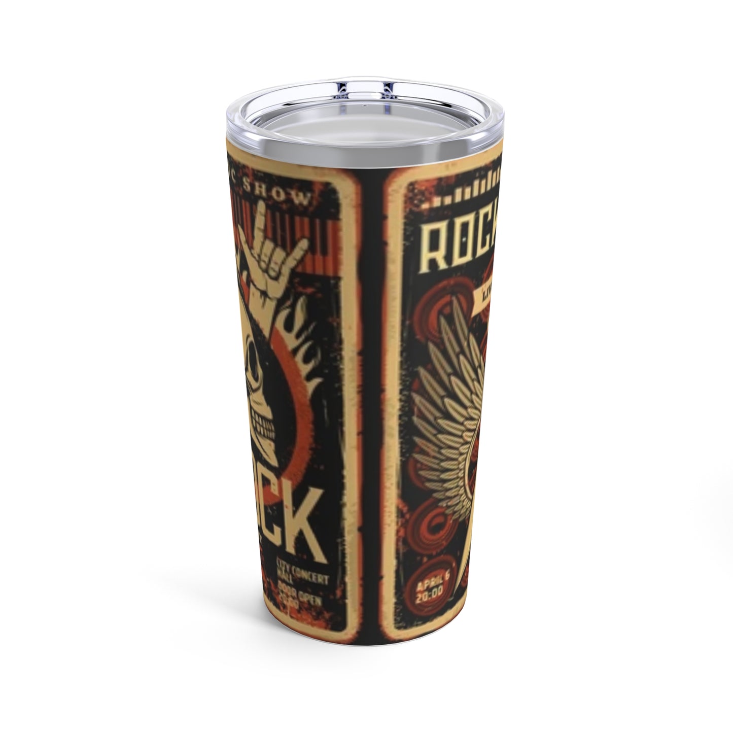 SKULL HEAD & GUITAR - Tumbler 20oz - Rock n Royalty Designs