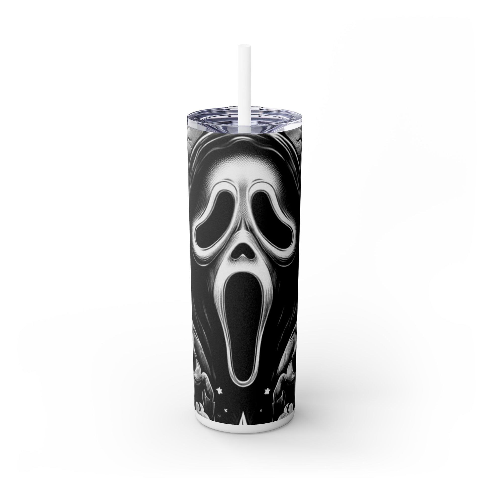 HALLOWEEN GHOSTFACE - Skinny Tumbler with Straw, 20oz Printify