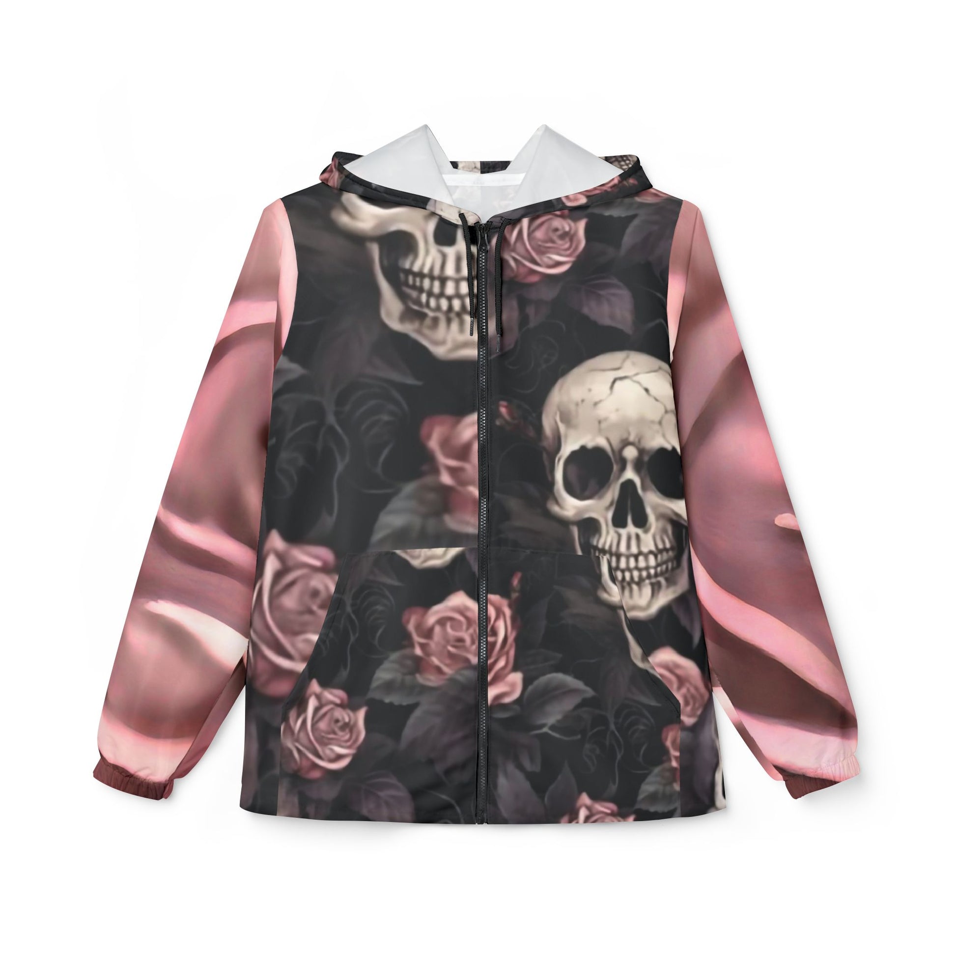 Pink Skull Windbreaker Jacket (AOP) - Rock n Royalty Designs