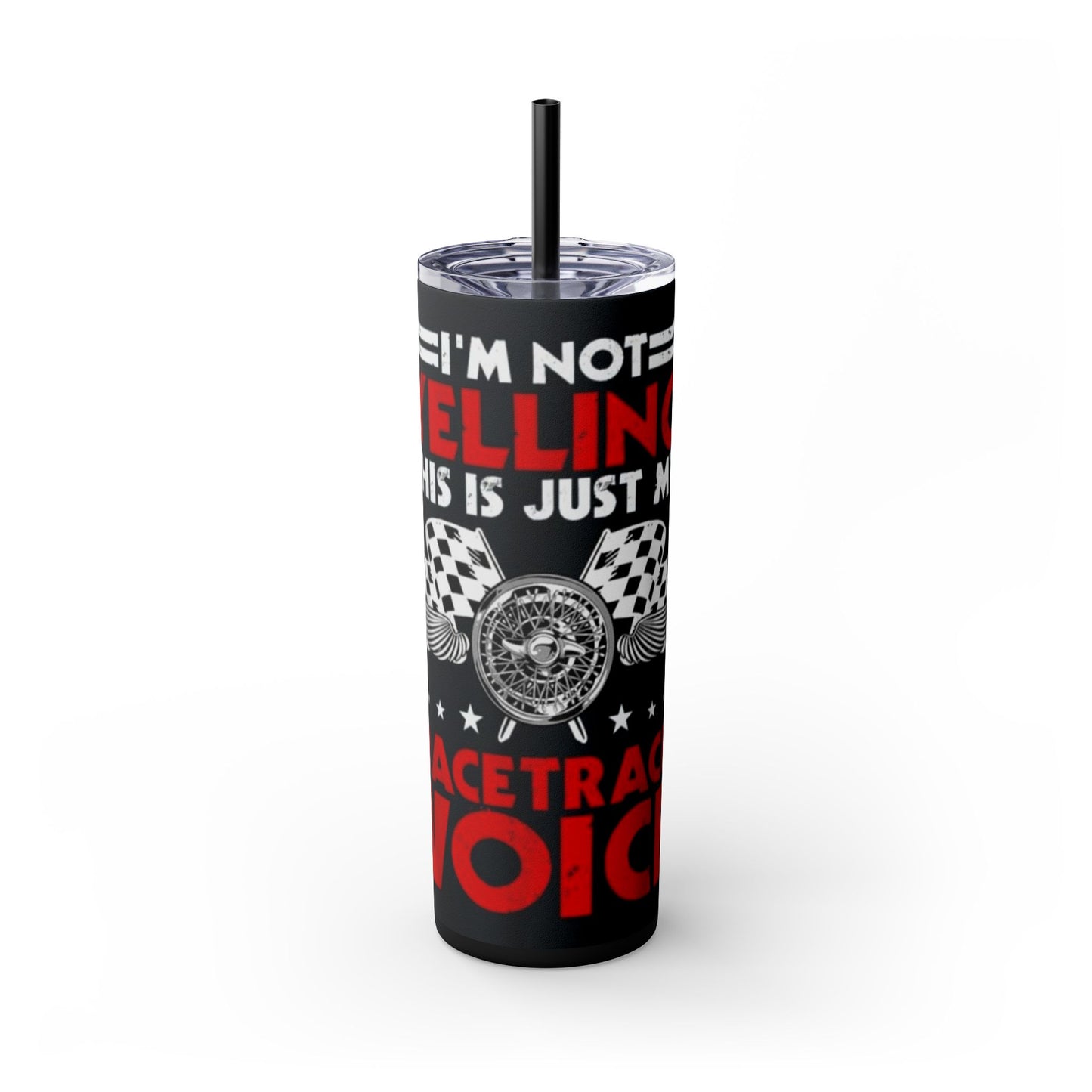 RACING -Skinny Tumbler with Straw, 20oz Printify