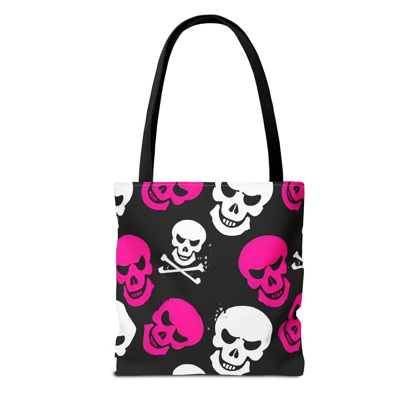 BLK WHT PINK SKULL - Tote Bag (AOP) - Rock n Royalty Designs