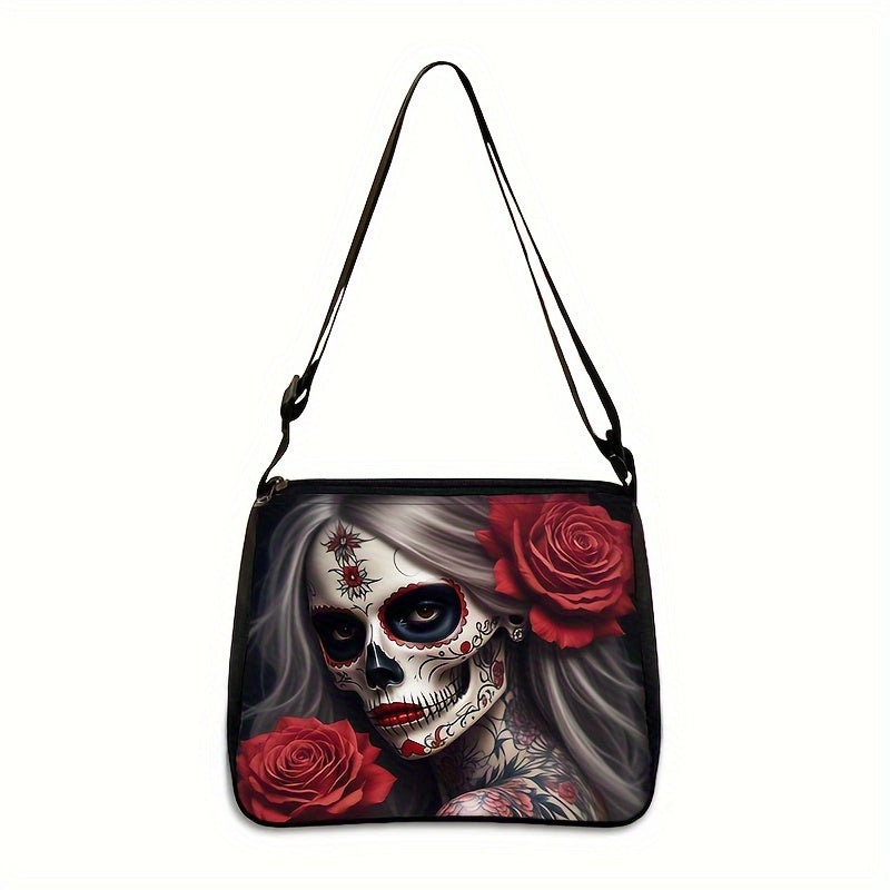 Skull Print Crossbody Bag - Fashion Shoulder Travel Purse - Rock n Royalty Designs