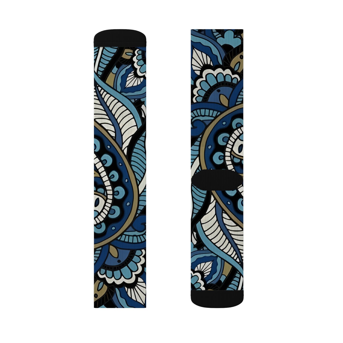 Blue Abstract Dress Sublimation Socks - Rock n Royalty Designs