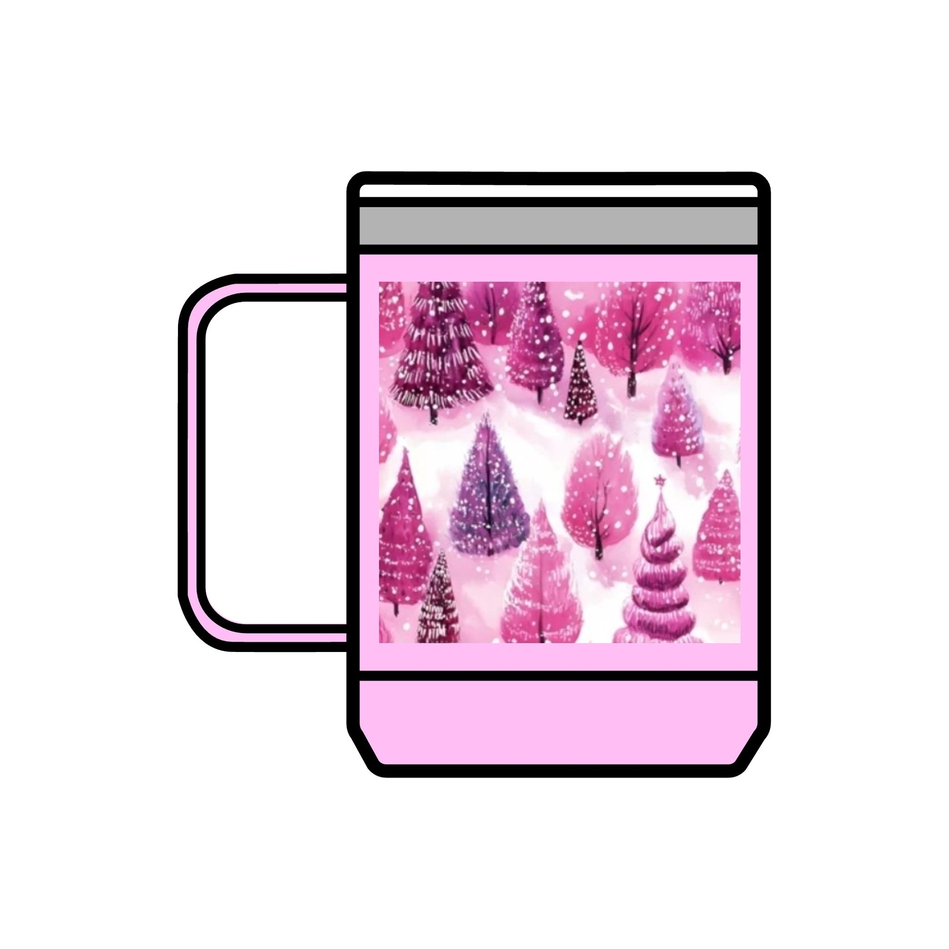 PINK CHRISTMAS - TREES- Coffee Mug Tumbler, 15oz Printify