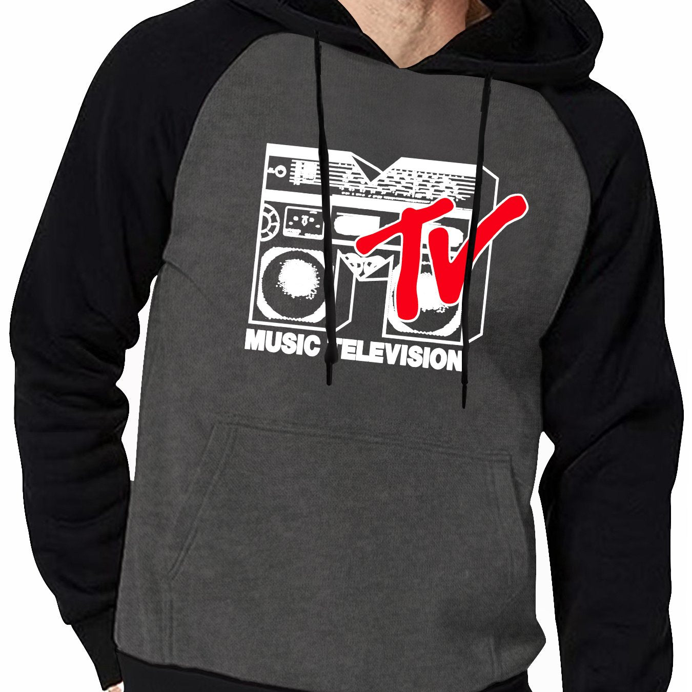 Cool Music-Telivision - MTV 2-Tone- Print Hoodie - Rock n Royalty Designs