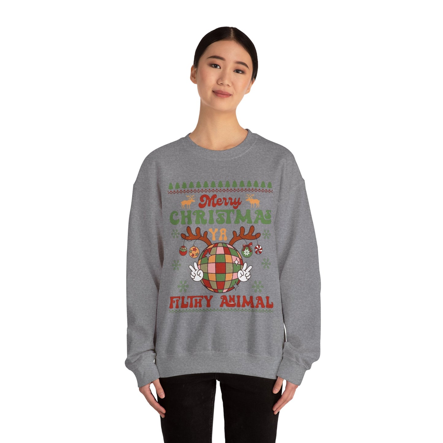 ITS CHRISTMAS YOU FILTHY ANIMAL - Unisex Heavy Blend™ Crewneck Sweatshirt Printify