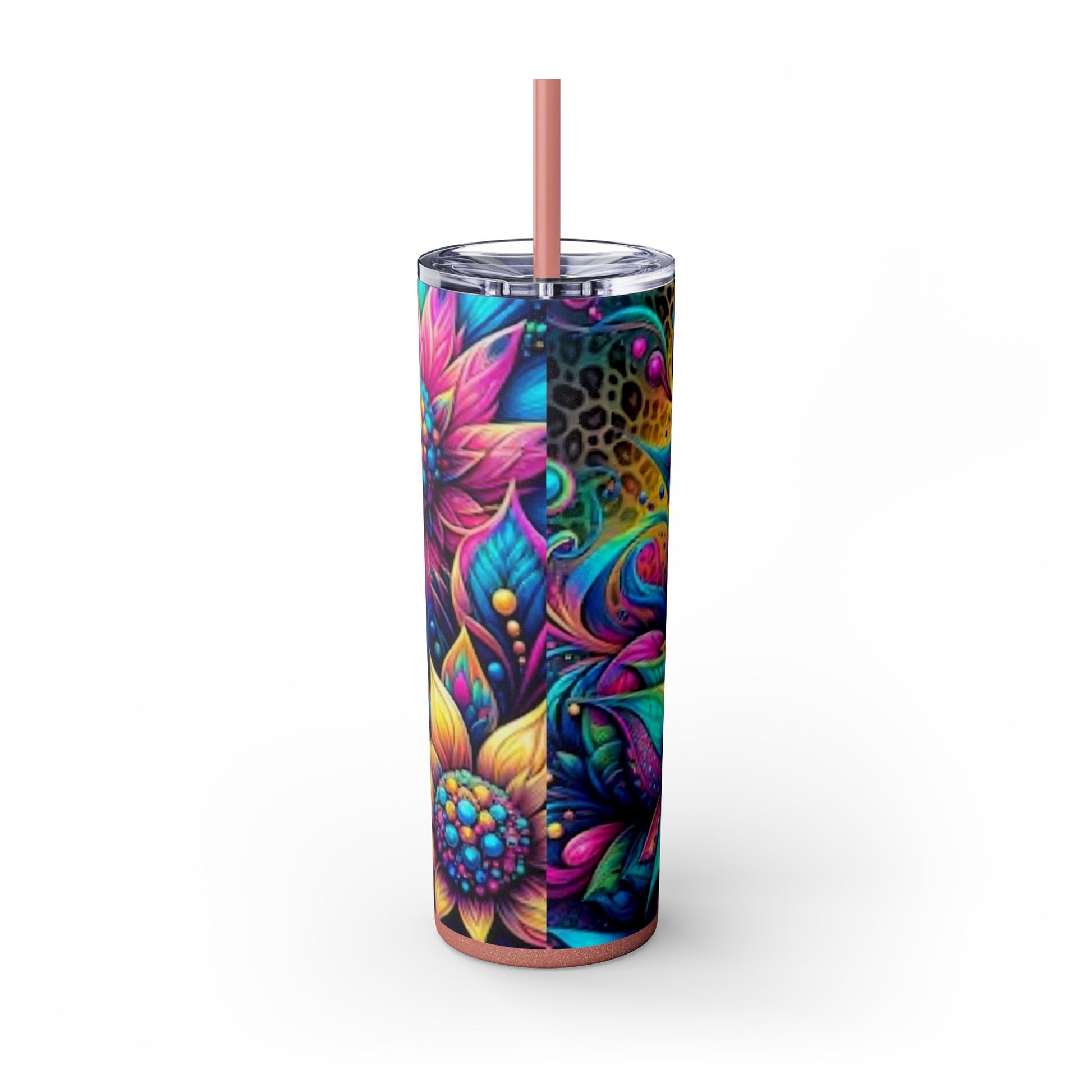 3 FLOWER BRT - Skinny Tumbler with Straw, 20oz - Rock n Royalty Designs