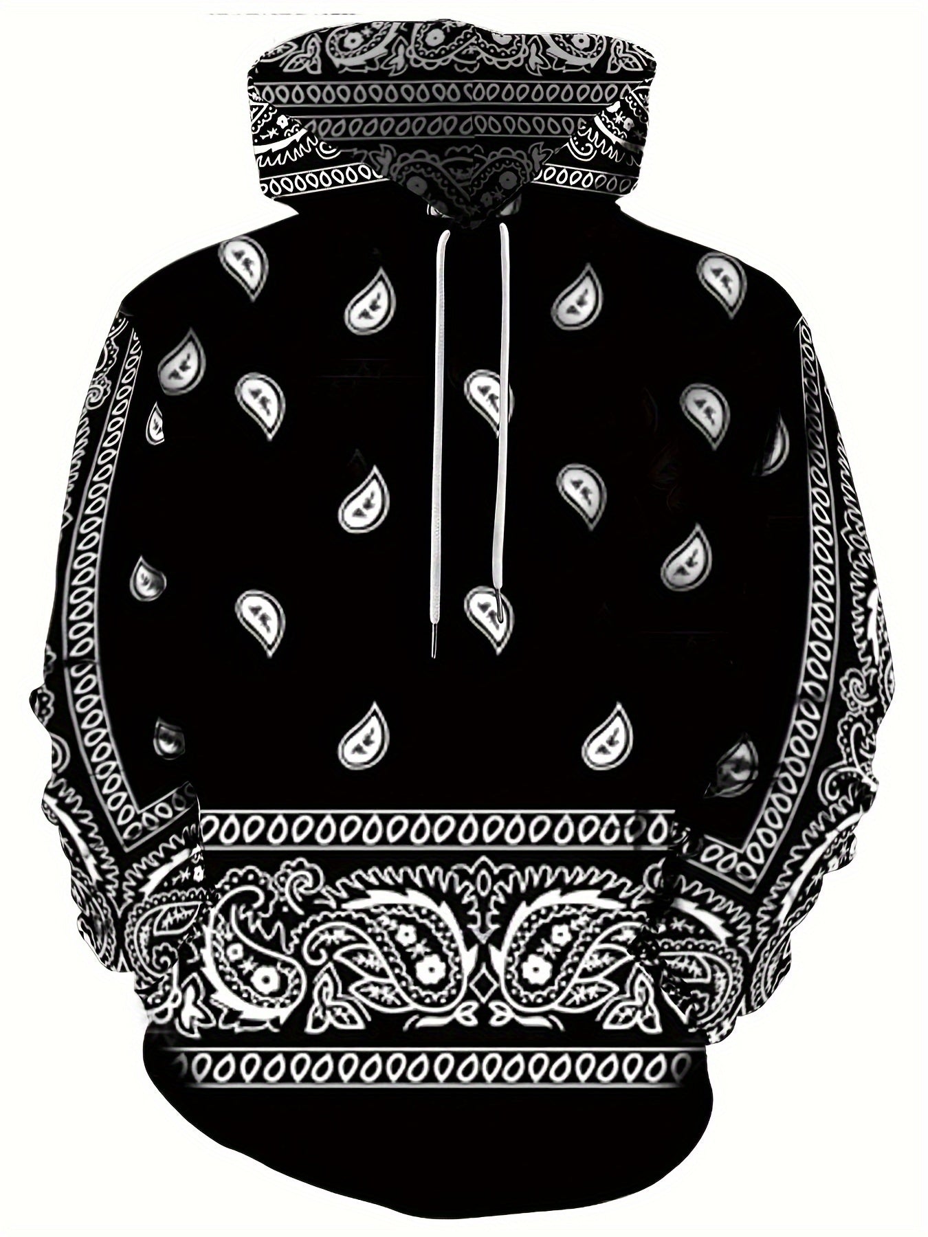 Men's Cashew Bandana Pattern Print Hoodie - Cool Graphic Design - Rock n Royalty Designs