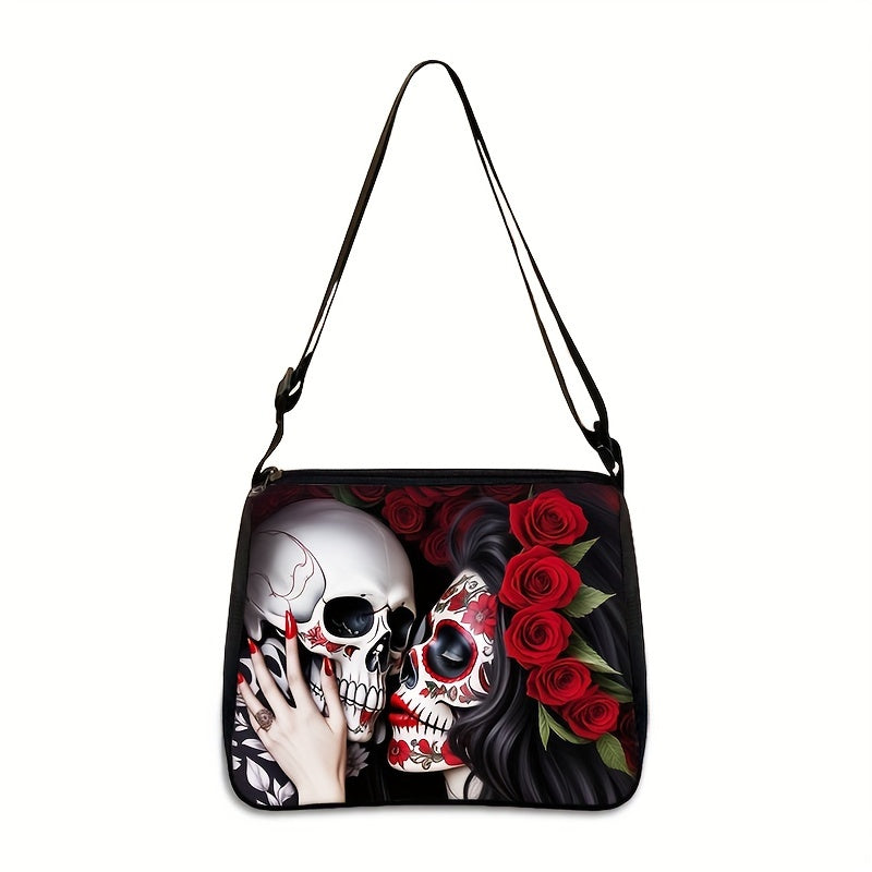 Skull Print Crossbody Bag - Fashion Shoulder Travel Purse - Rock n Royalty Designs