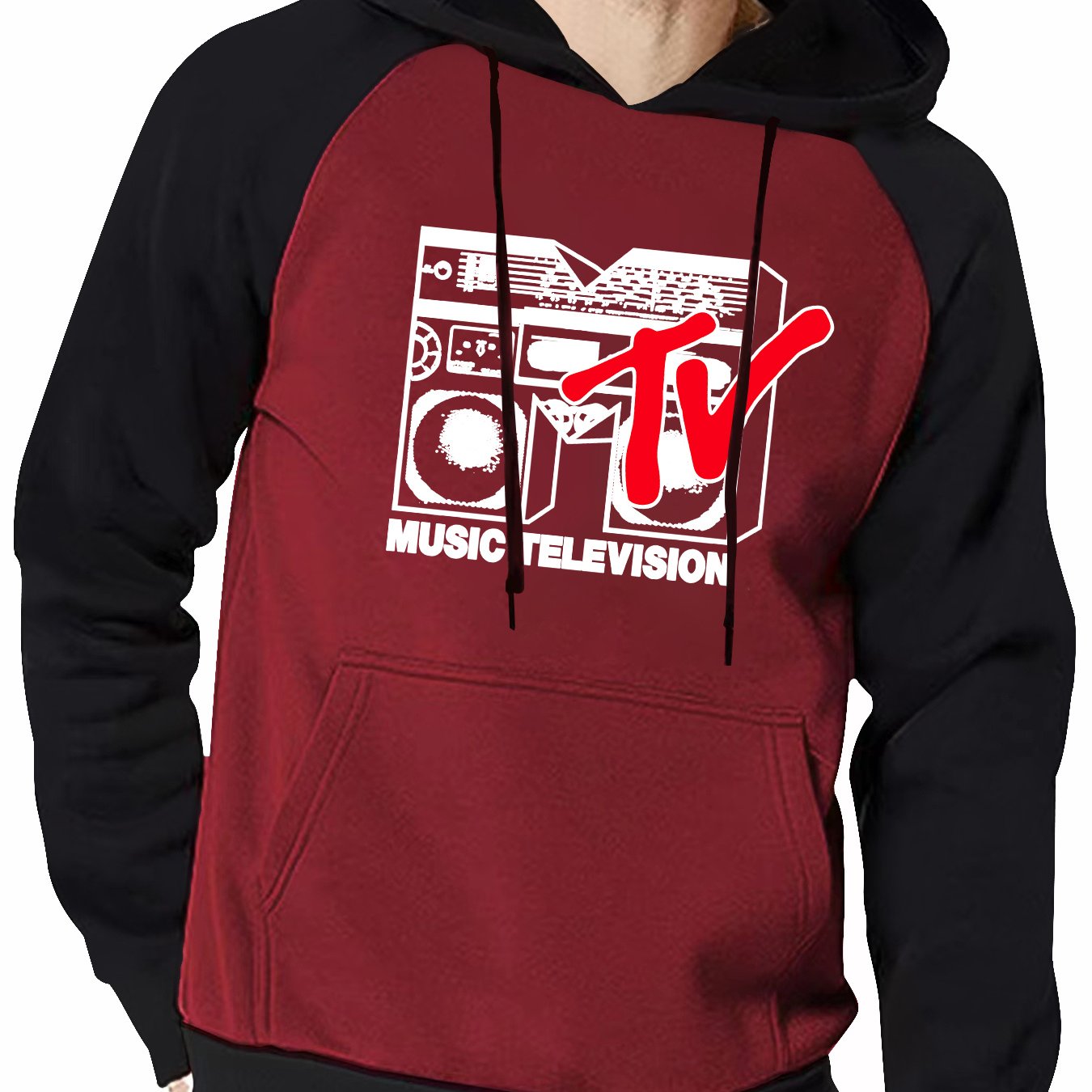 Cool Music-Telivision - MTV 2-Tone- Print Hoodie - Rock n Royalty Designs