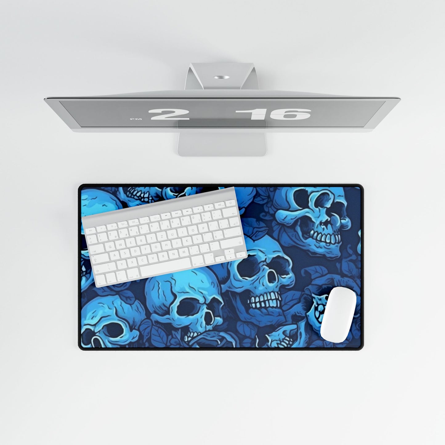 BRIGHT BLUE SKULLS - Desk Mats - Rock n Royalty Designs