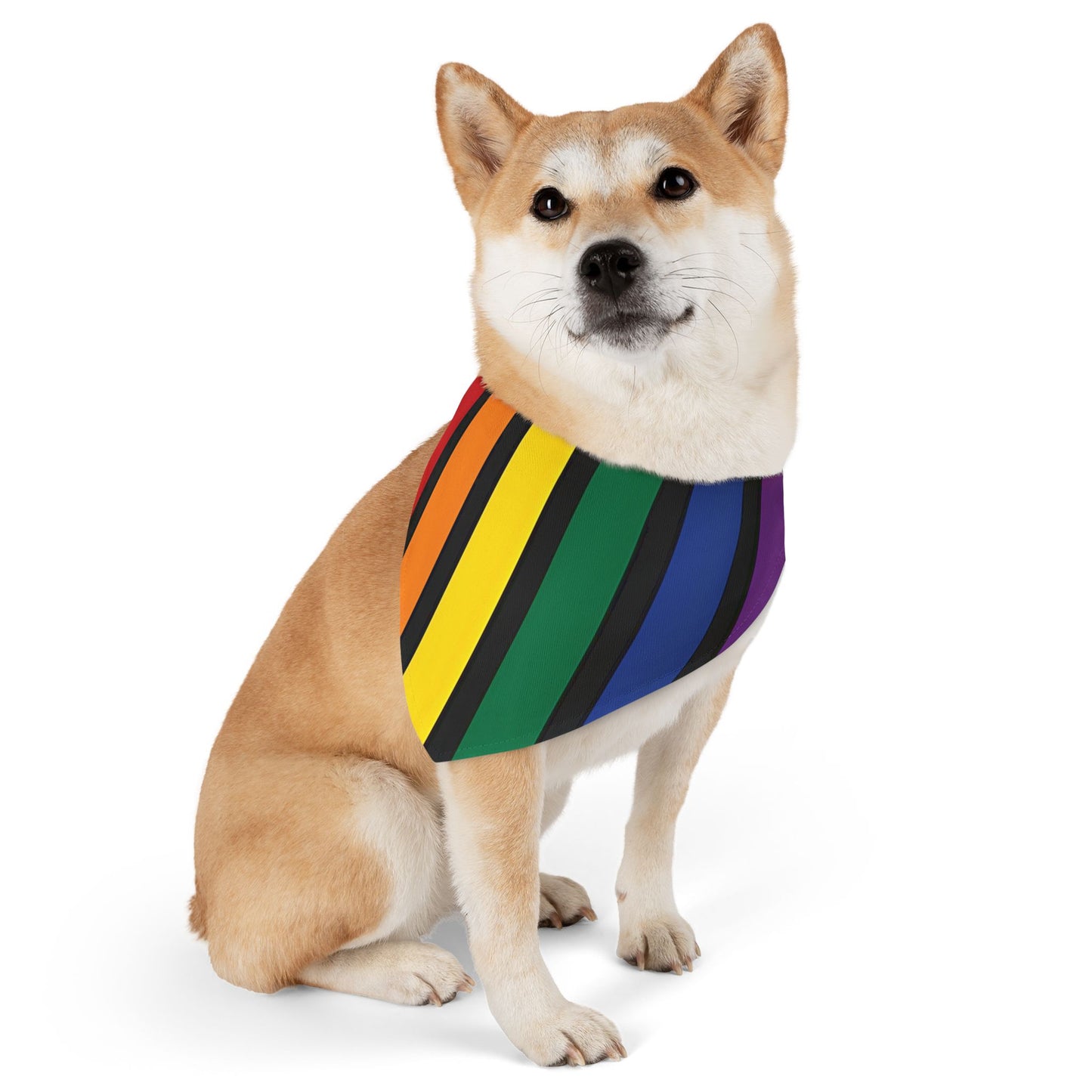 RAINBOW STRIPED - Pet Bandana Collar - Rock n Royalty Designs