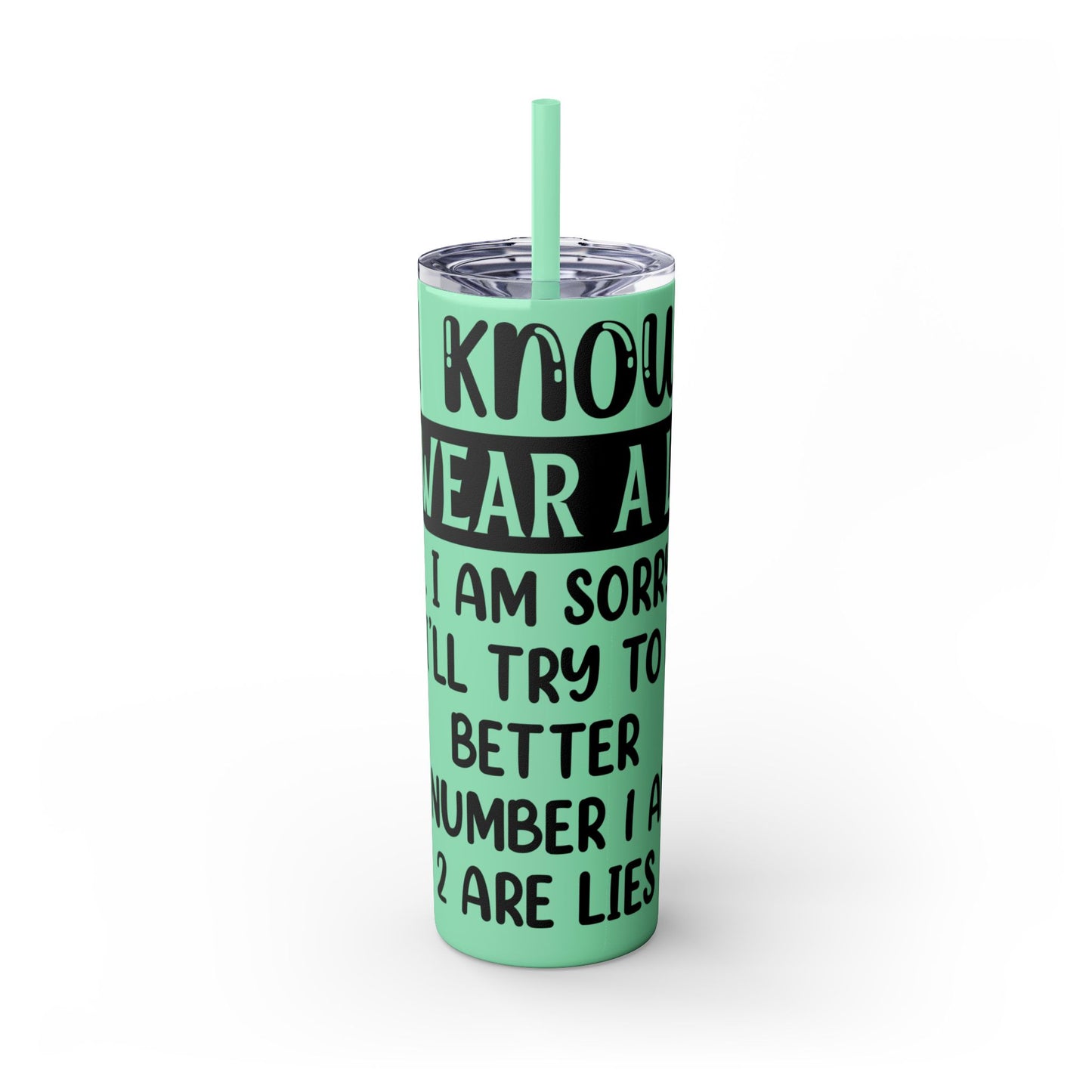 I SWEAR A LOT - Skinny Tumbler with Straw, 20oz Printify