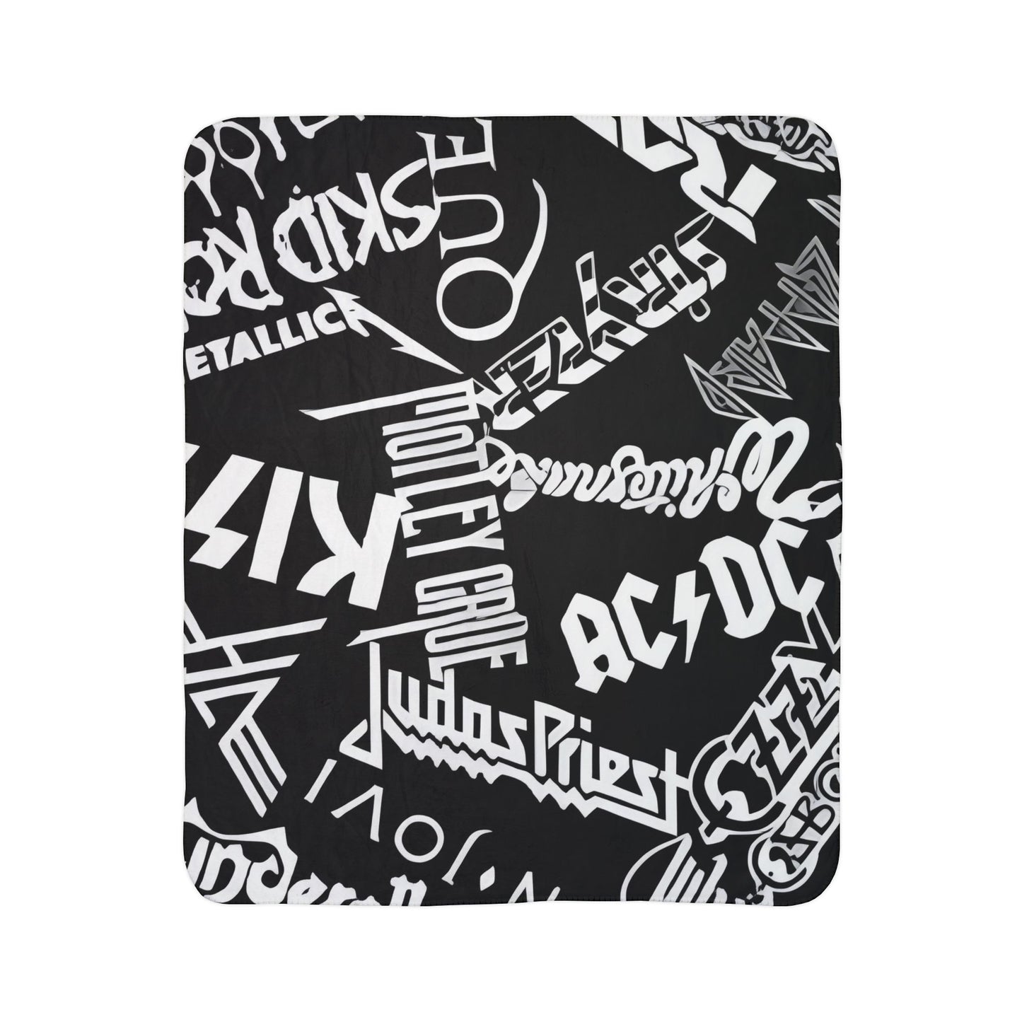 Rockin Blanket, Black & White -Fleece Sherpa Blanket Printify