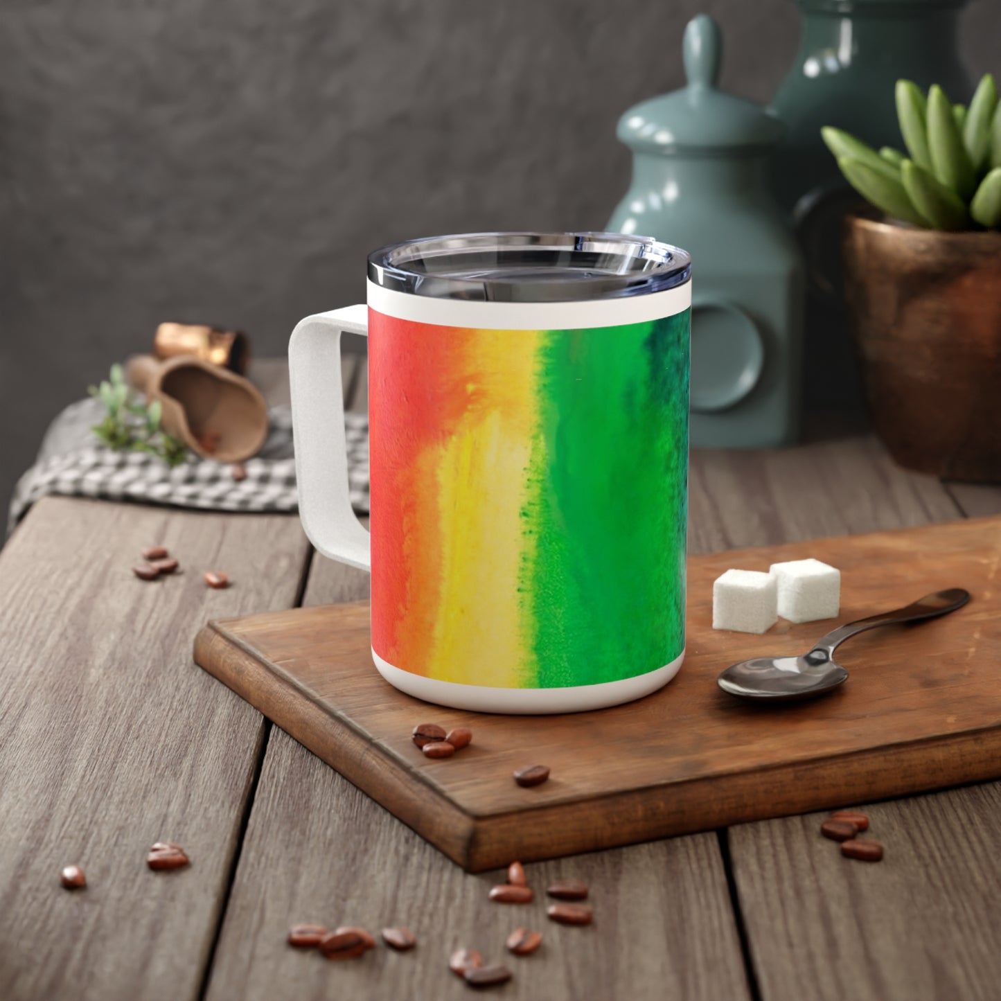 Colorful Rainbow - Insulated Coffee Mug, 10oz - Rock n Royalty Designs