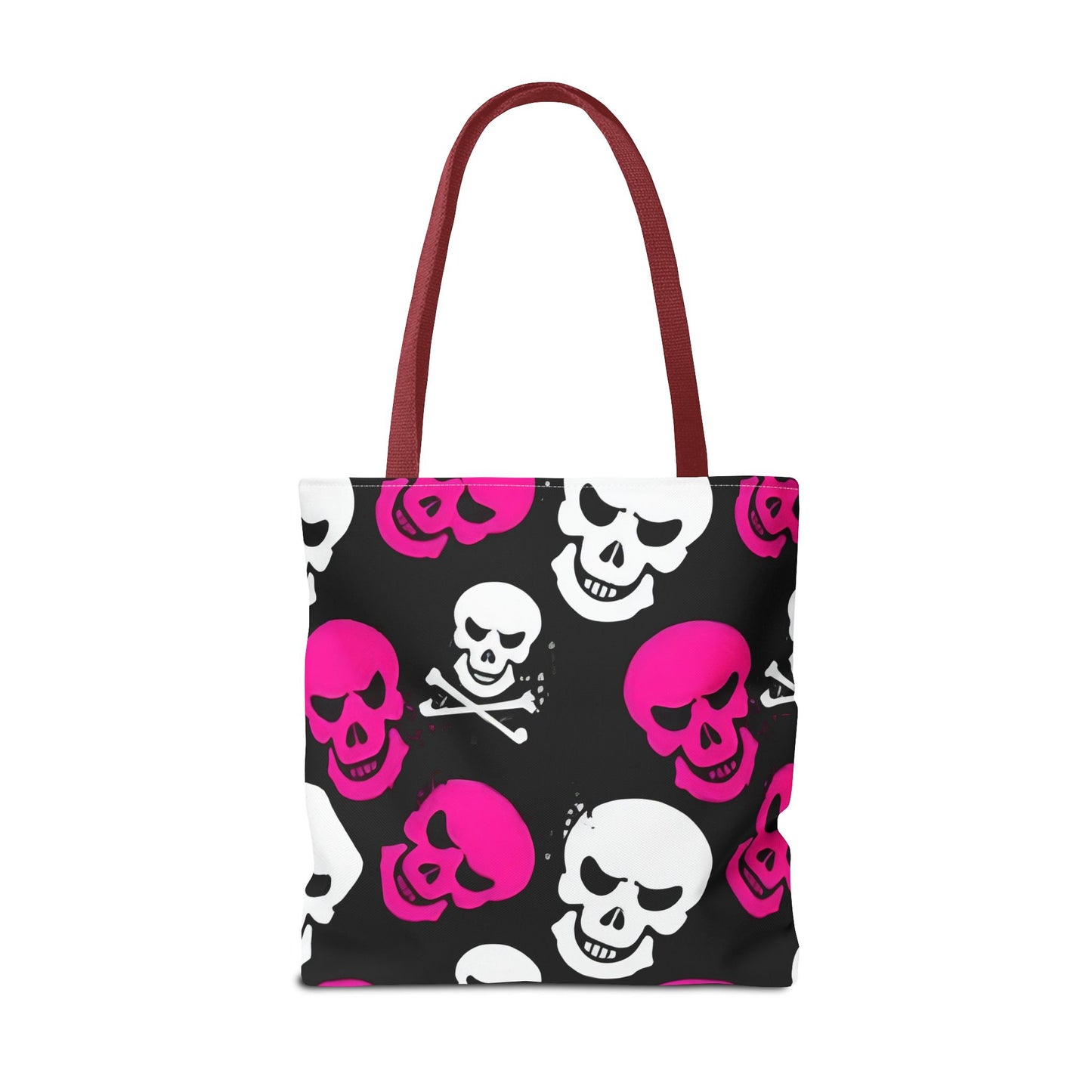 BLK WHT PINK SKULL - Tote Bag (AOP) - Rock n Royalty Designs