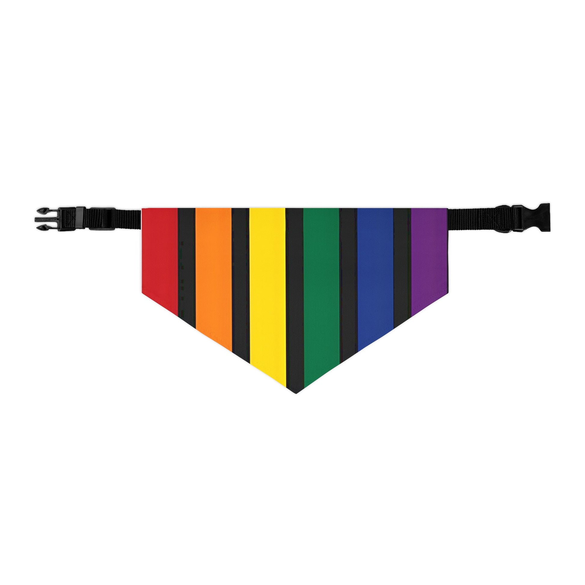 RAINBOW STRIPED - Pet Bandana Collar - Rock n Royalty Designs